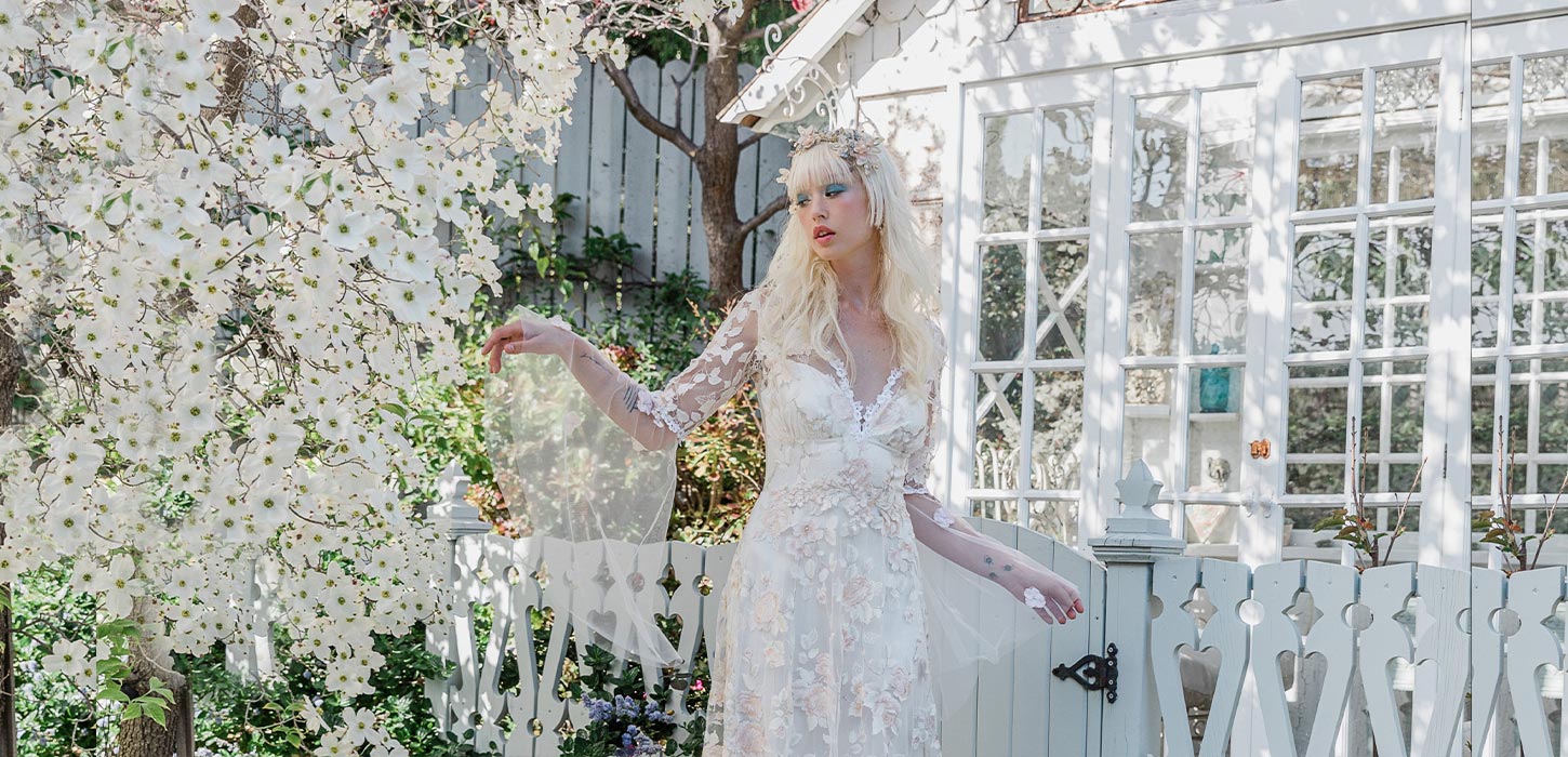 Cherry Blossom Wedding Dress by Claire Pettibone Les Fleurs Wedding Dress Collection