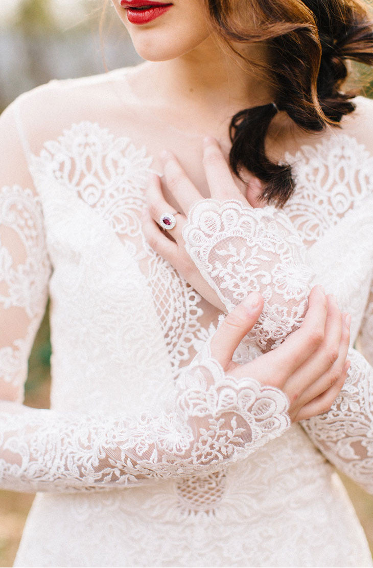 Claire Pettibone Romantique Wedding Dress Elopement Inspiration