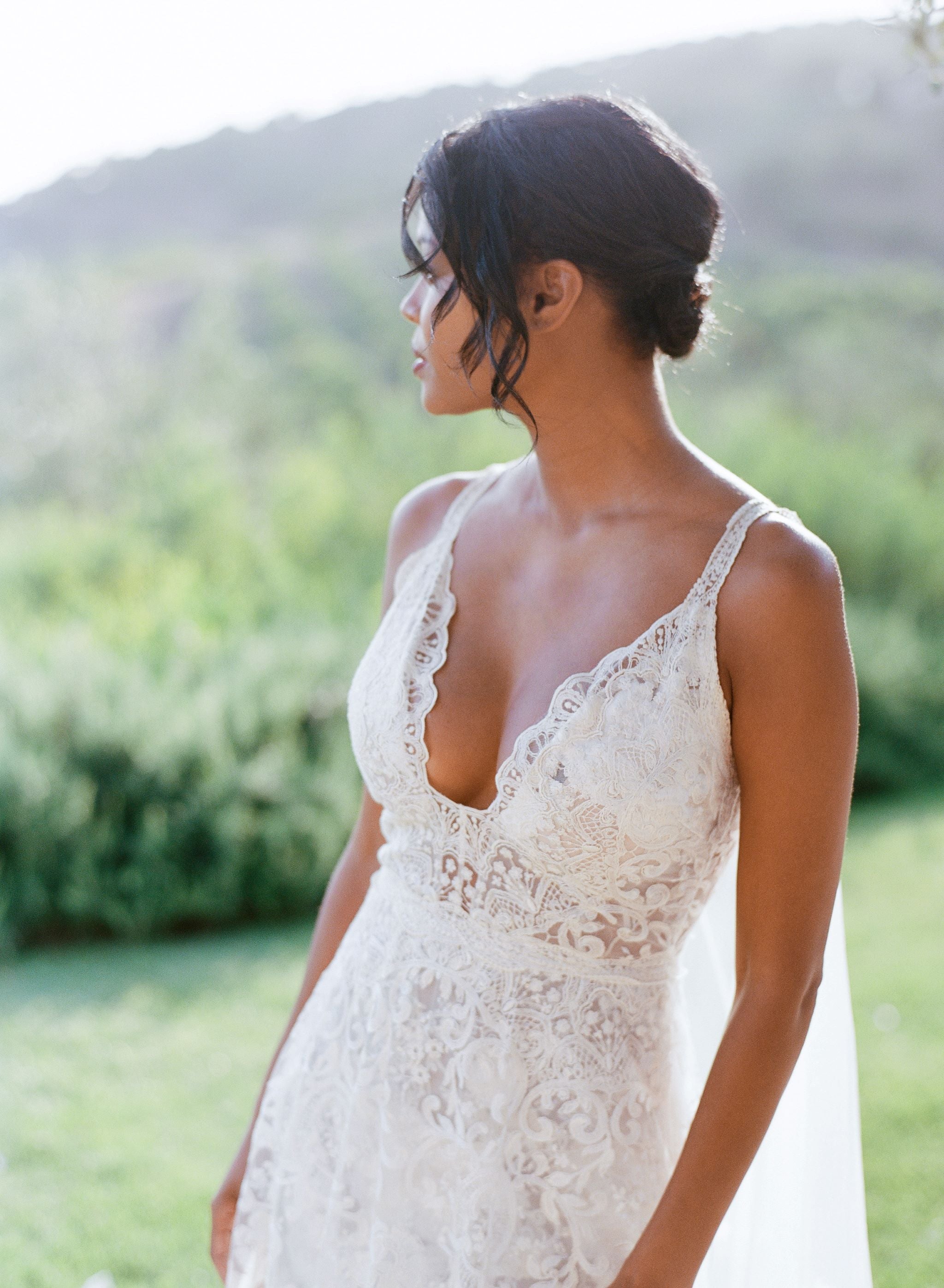 Neckline of Moonlight Rose Wedding Dress