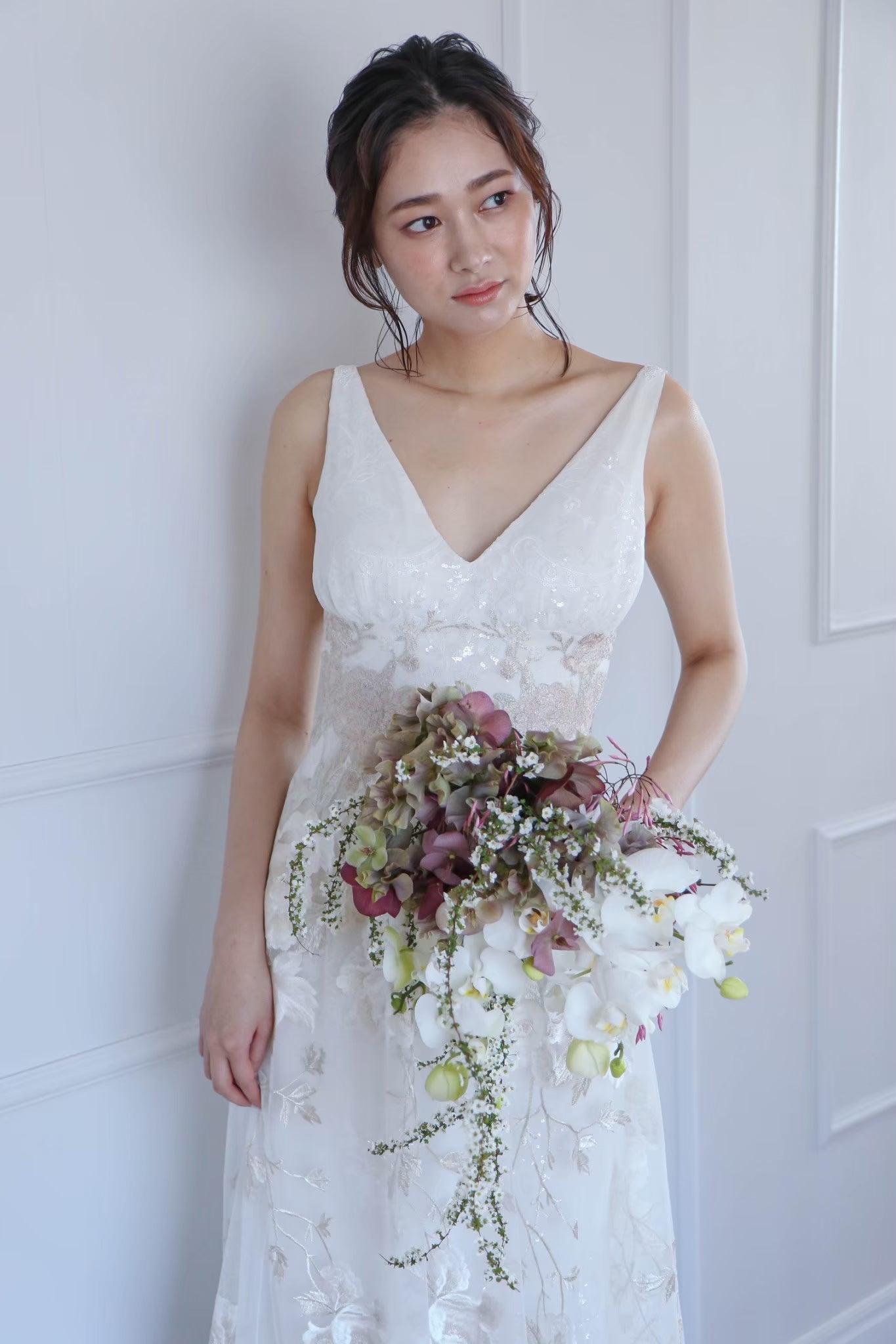 Raven wedding dress available in Ivory