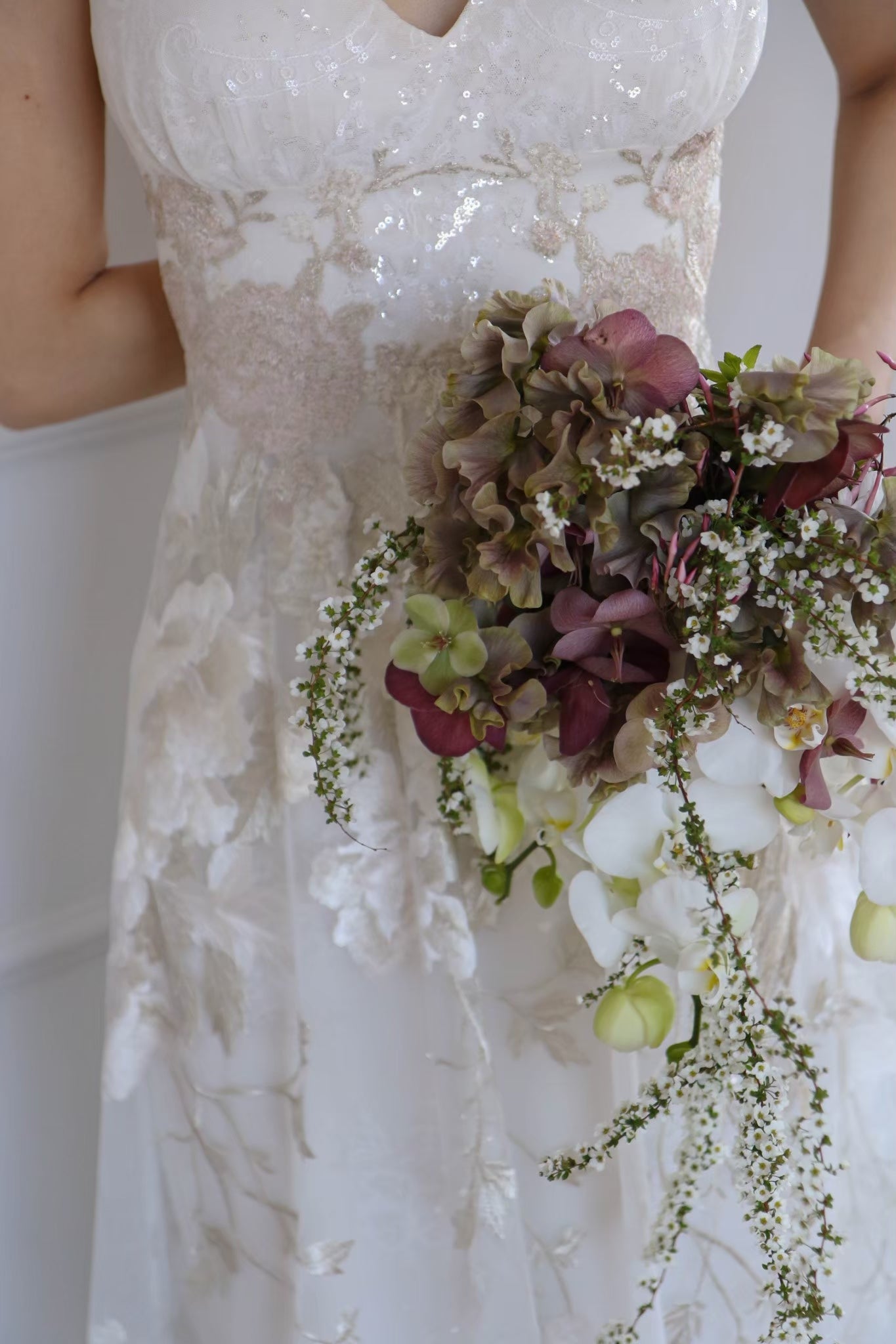 Wedding bouquet with Bride in Rave wedding dress