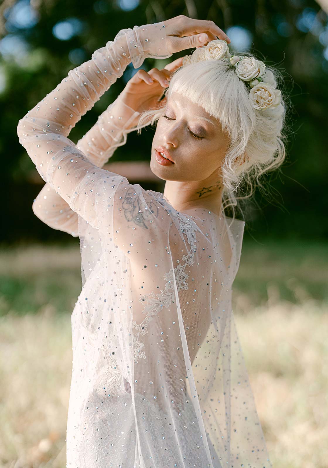 Sleeve Detail on the Mist Wedding dress