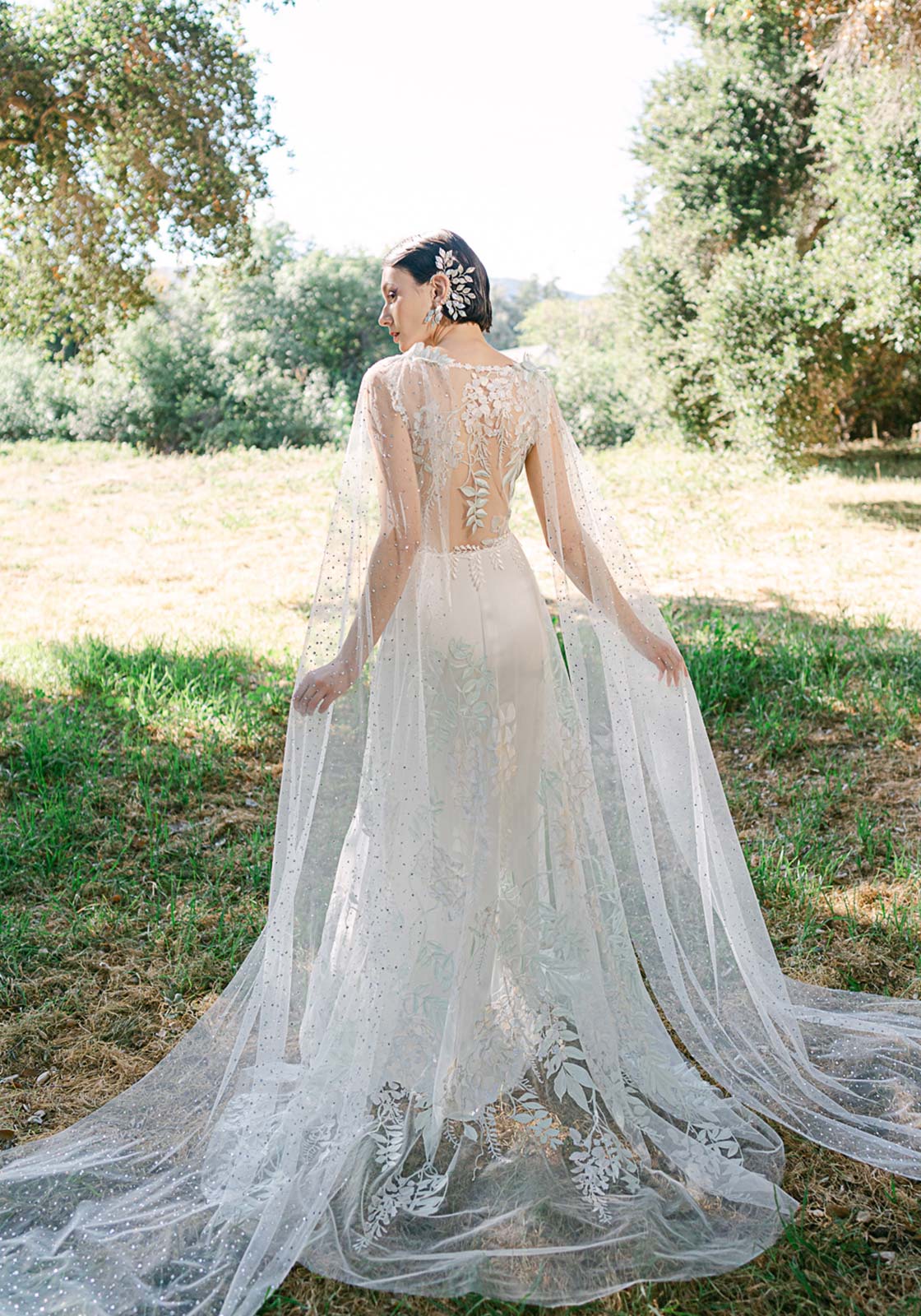 Enchanted Moon Ivory Bridal Cape, Bridal Cloak