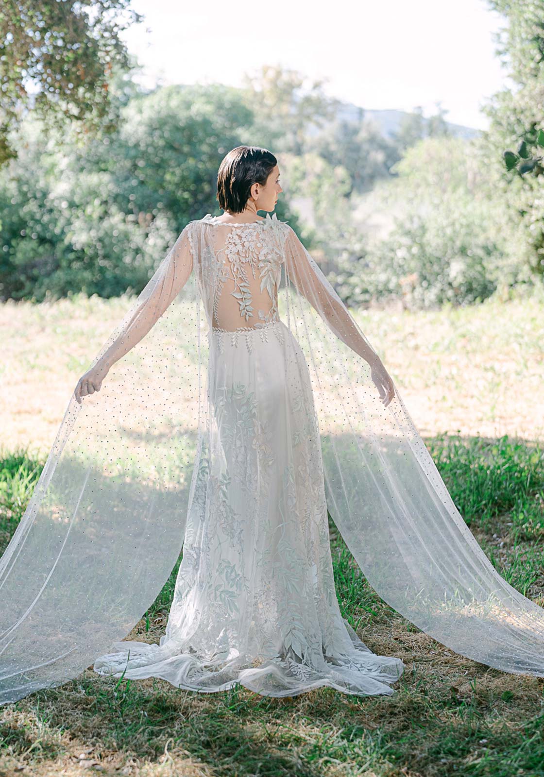 Willowyn Wedding Dress with Dragonfly Cape Wedding Sleeves