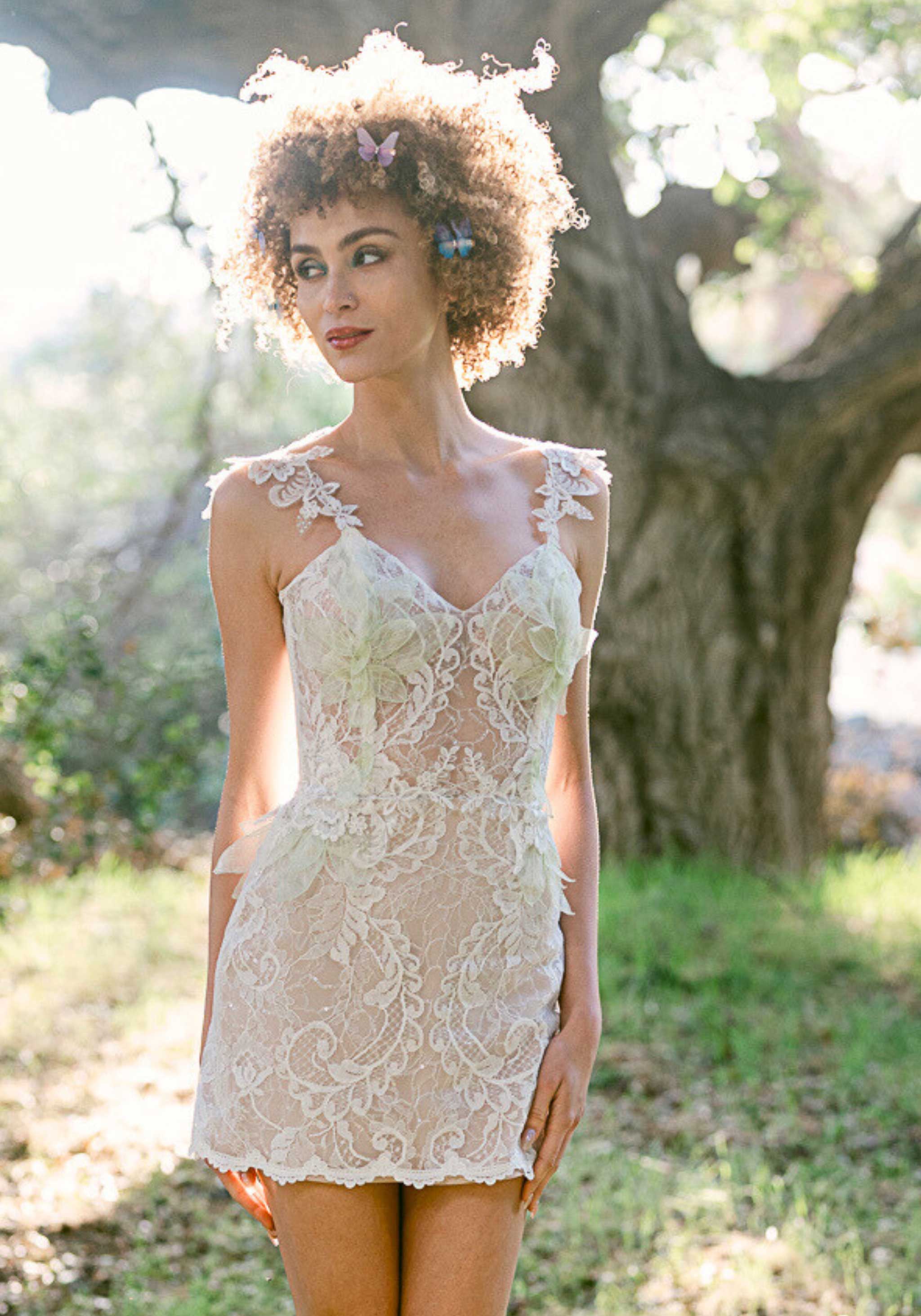 Everglade Designer Lace Party Dress by Claire Pettibone 4 / Ivory / Cocktail Everglade Designer Lace Party Dress by Claire Pettibone 4 / Ivory / Cocktail
