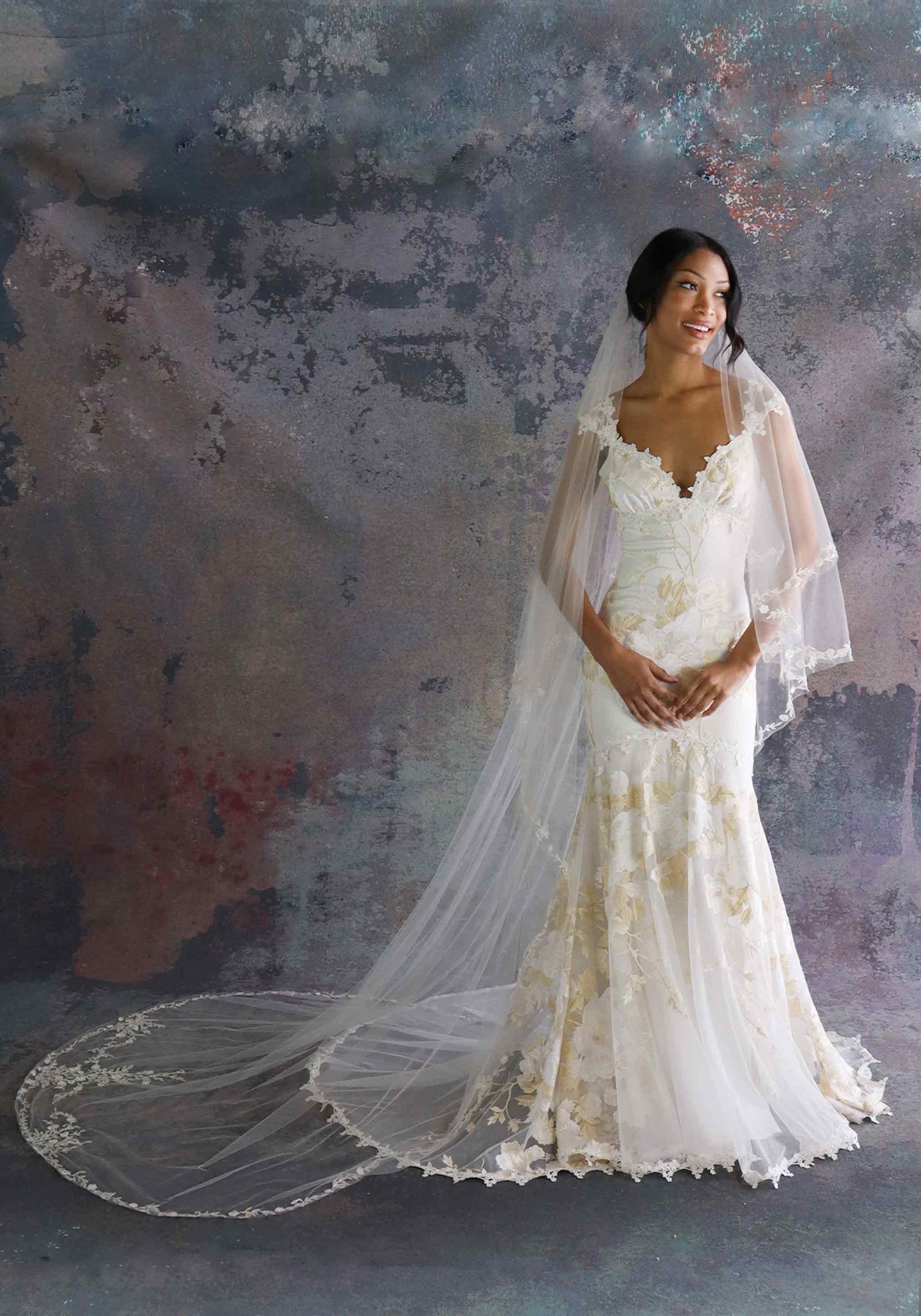 Embroidered veil