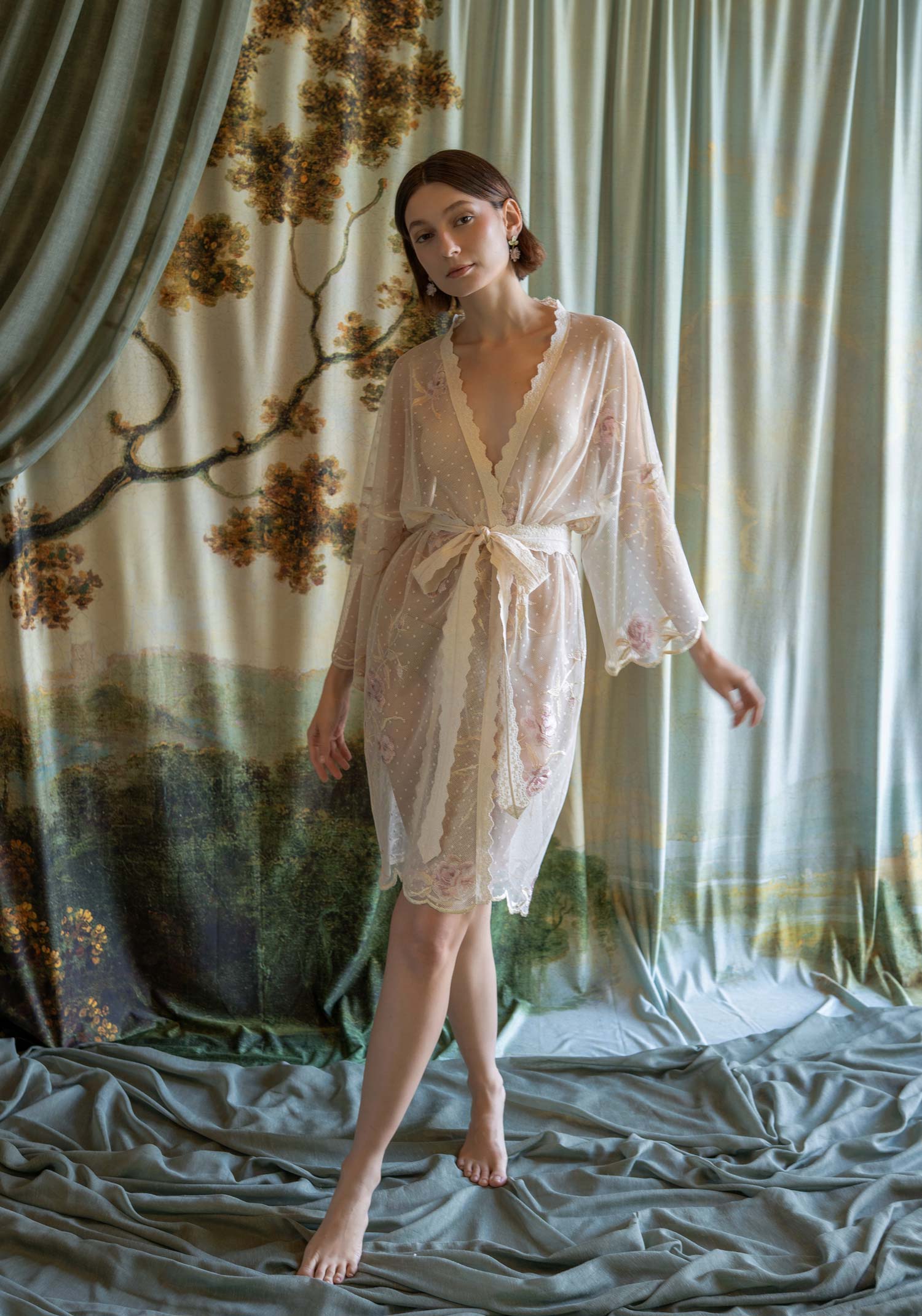 Promise Embroidered Kimono Robe