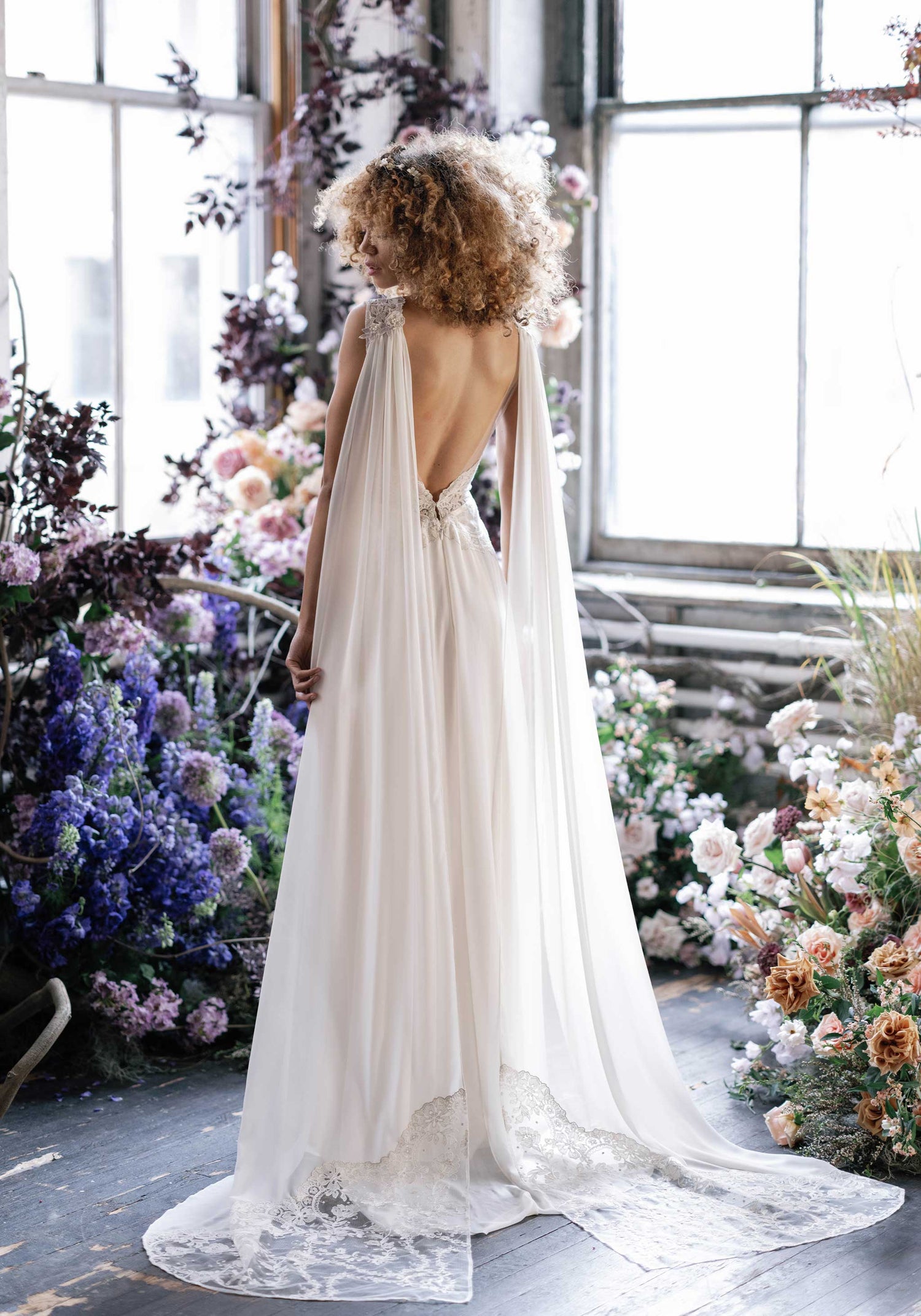 Amulet A-Line Wedding Dress with Open Back Claire Pettibone Design