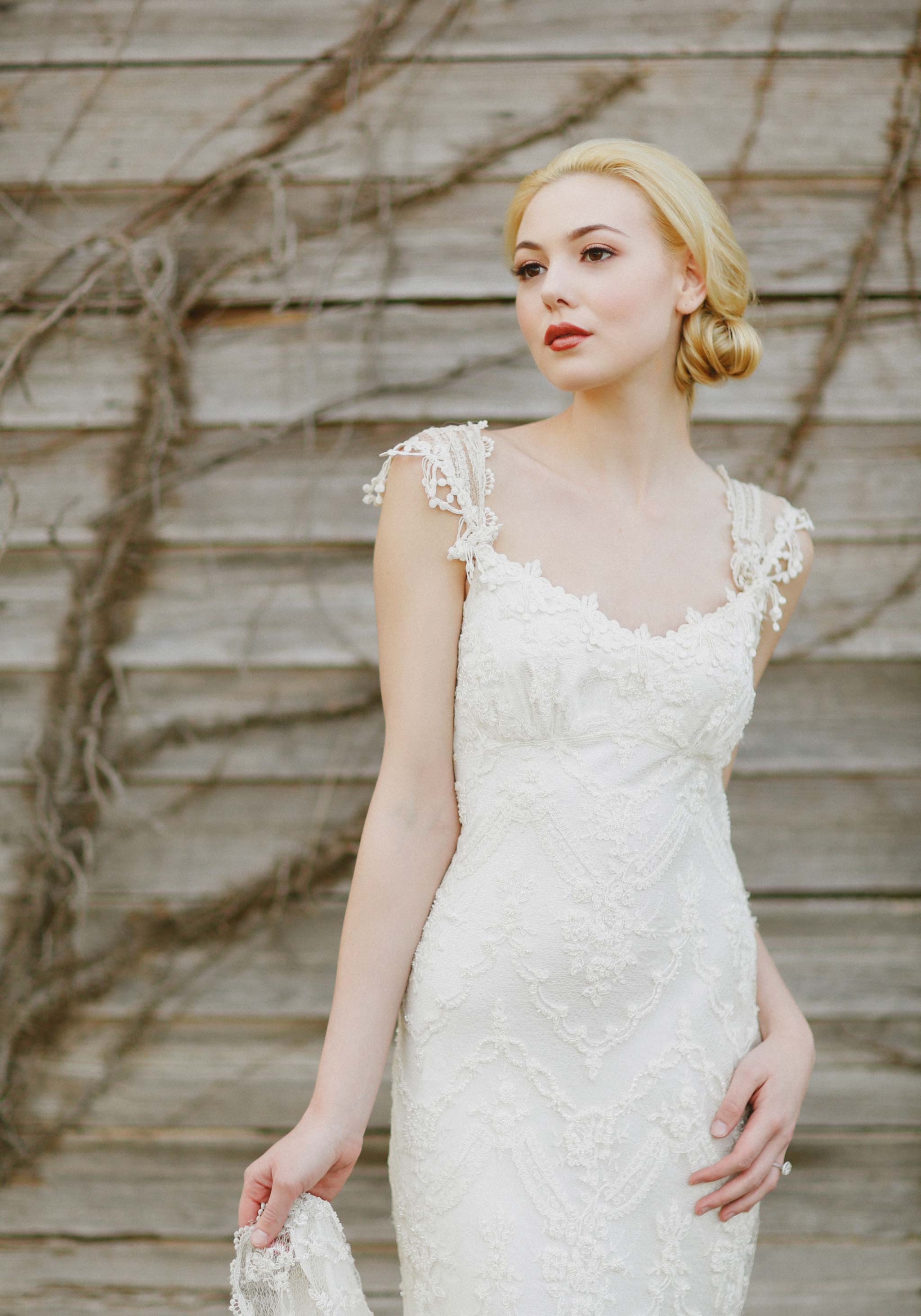 Sweetheart neckline wedding dress Chantilly by Claire Pettibone