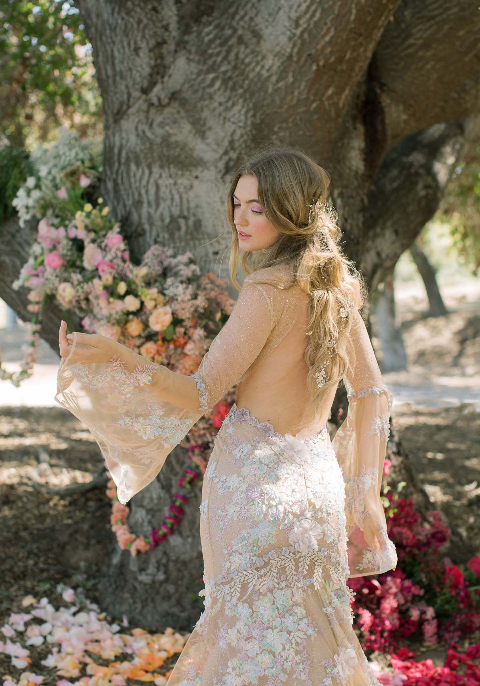 The Venus Open back colorful wedding dress