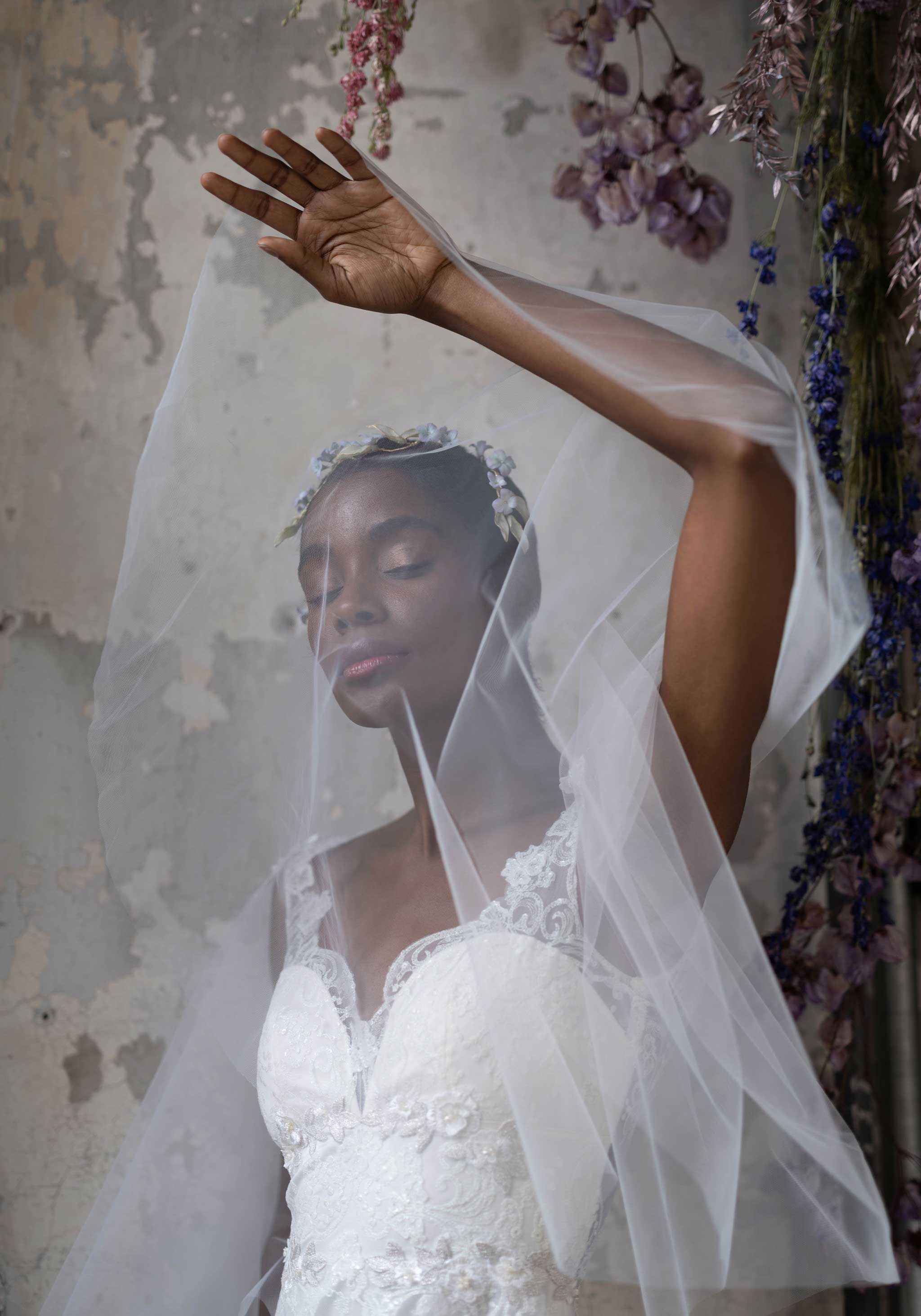 Crystal Embroidered Floral Wedding Dress Design by Claire Pettibone