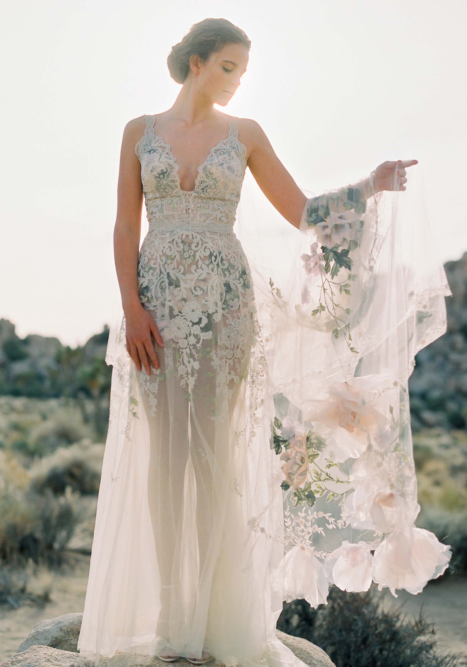 Long wedding cape