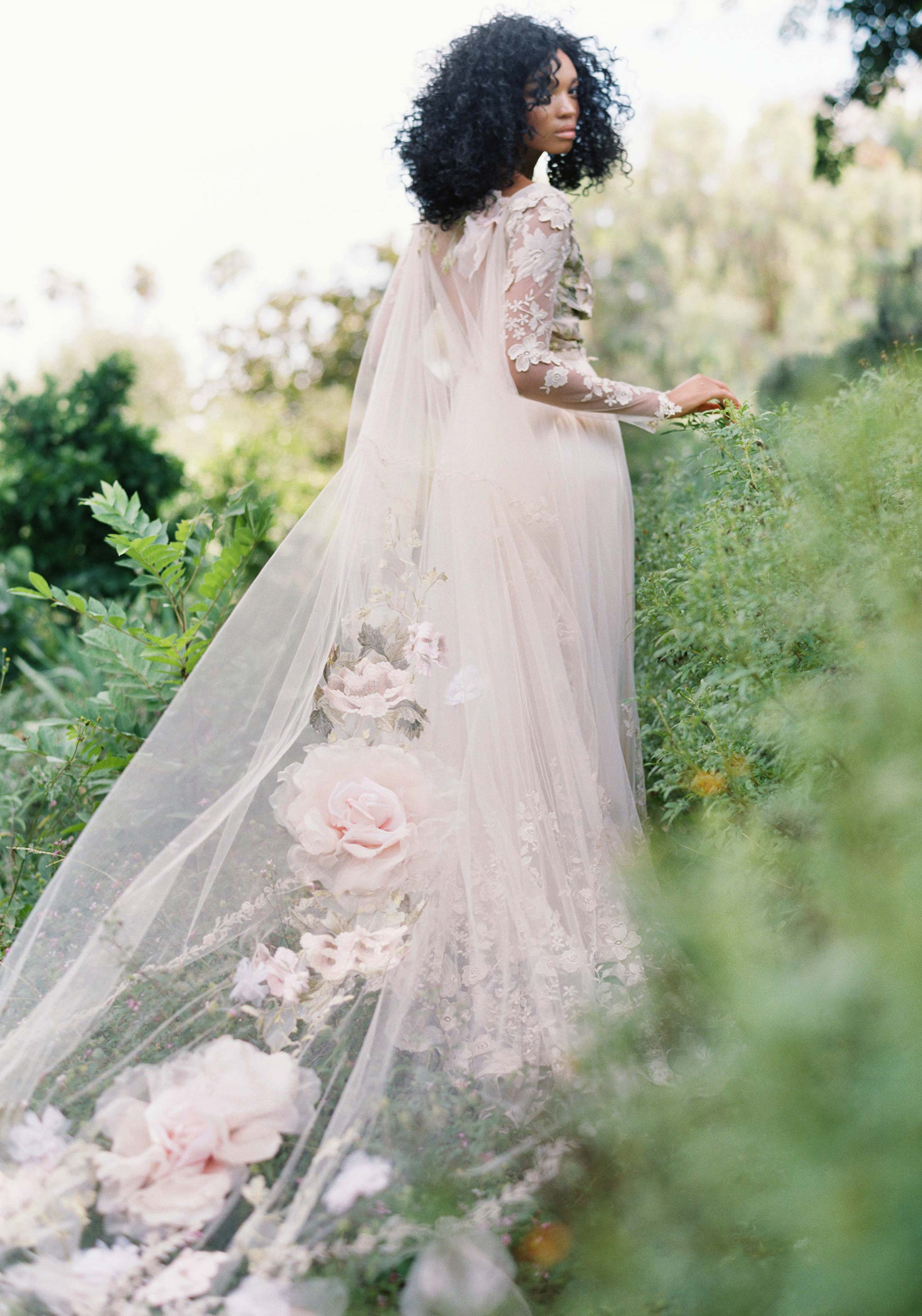 Blush and sage veil