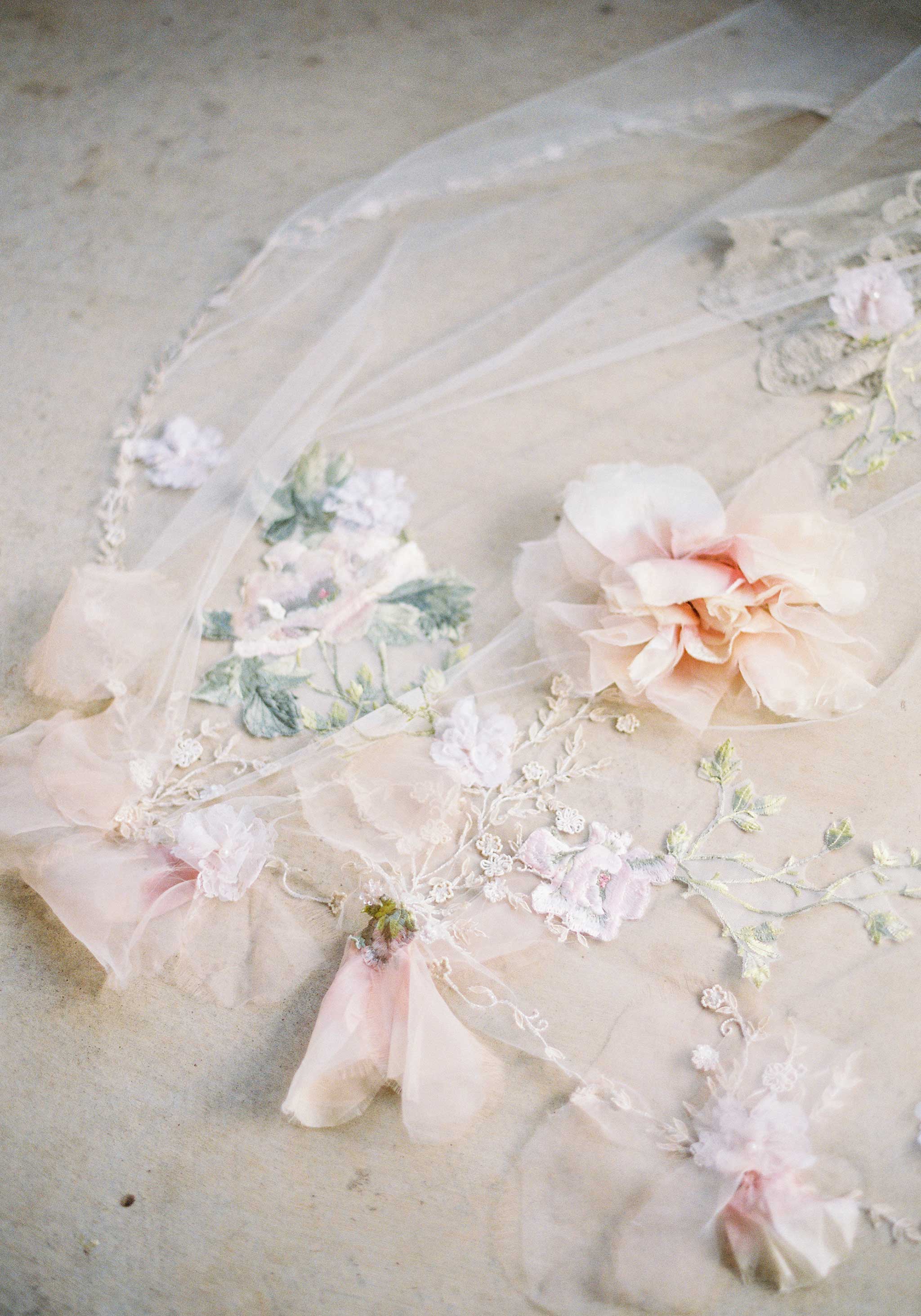 Silk flower veil