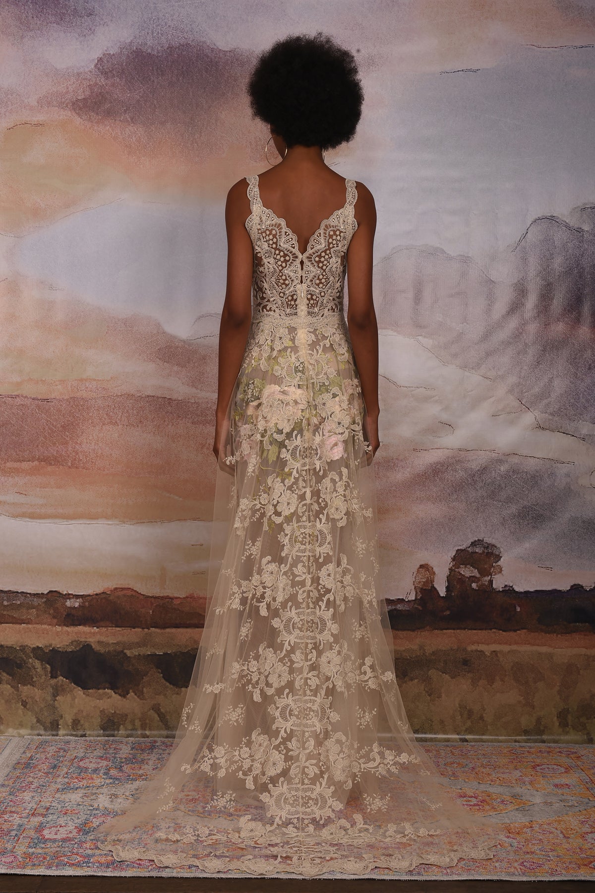 Claire Pettibone Couture Desert Rose Lace Gown