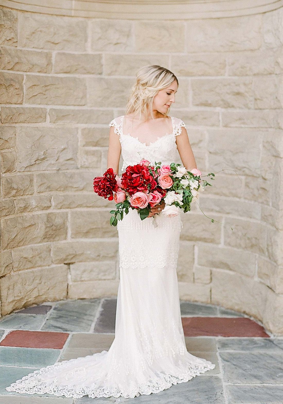 Fit and flare style of the Kristene wedding dress