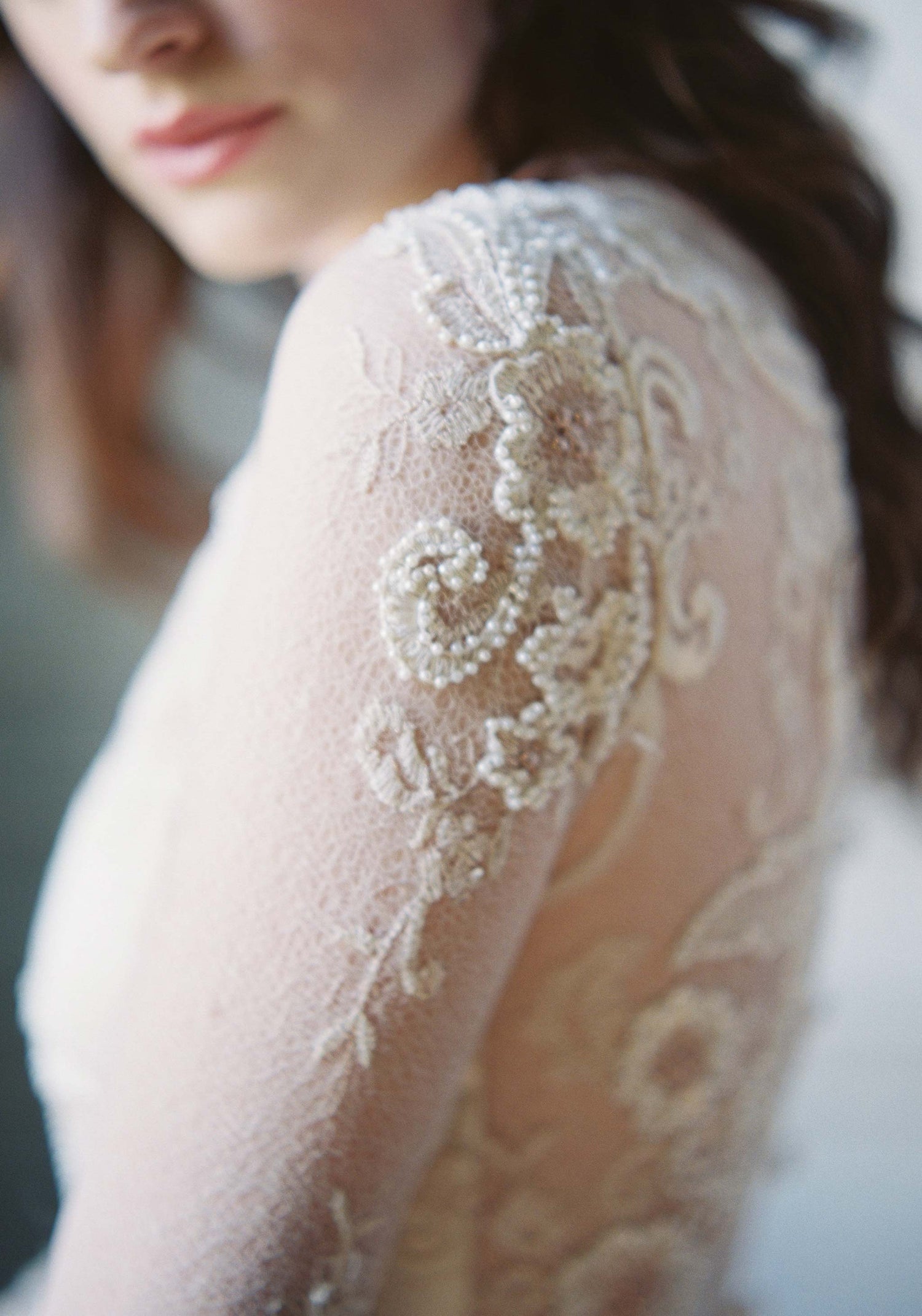 Sleeve detail of the Pearle wedding dress