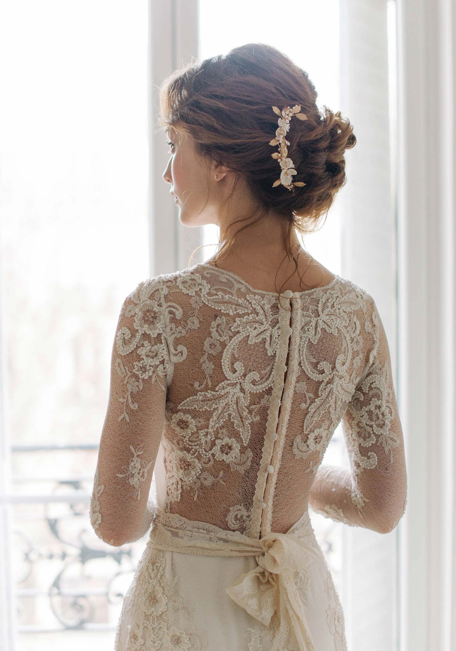 Lace back detail of the Pearle wedding dress