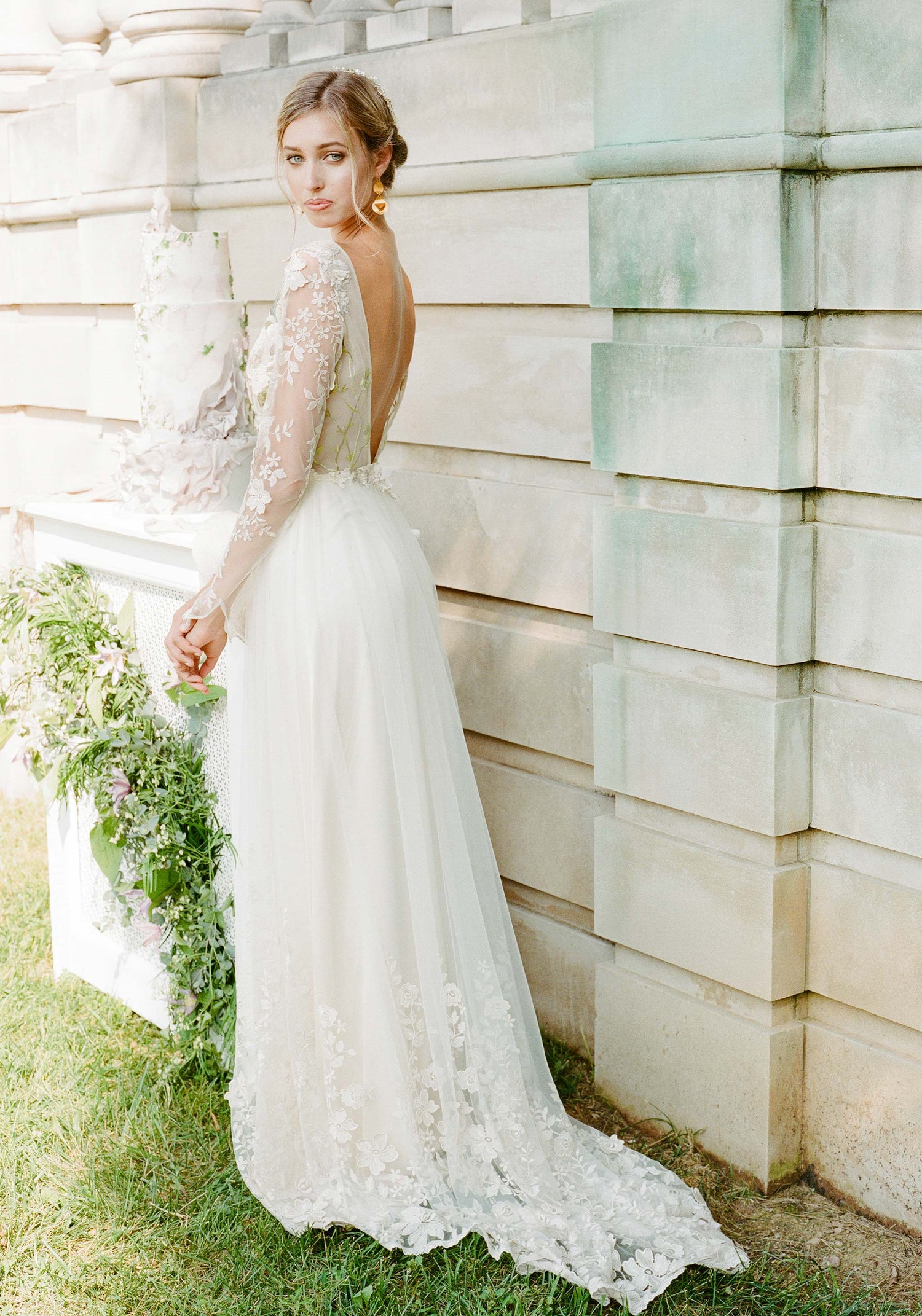 A-line Long Sleeve wedding dress Primavera