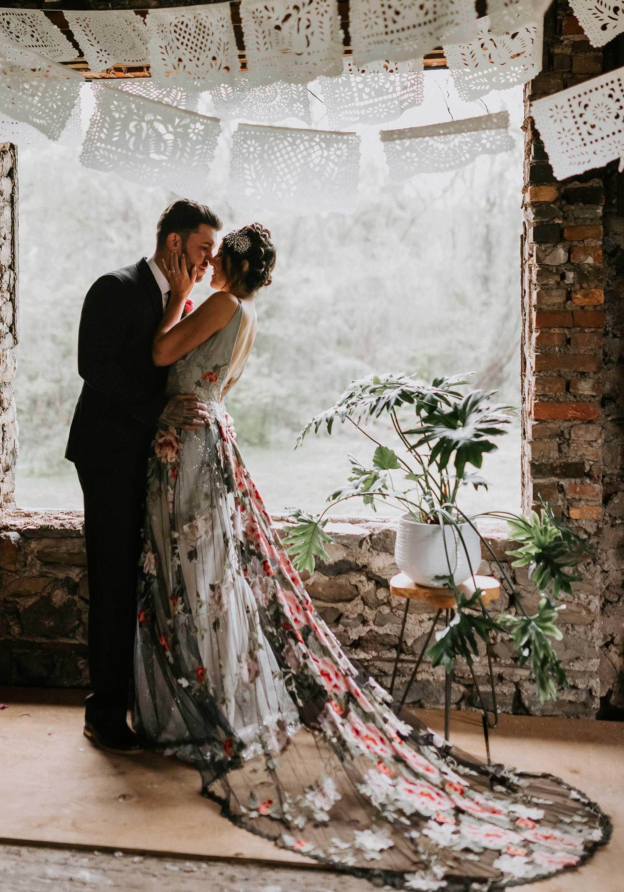 Unique Luxurious black wedding dress Rave Design by Claire Pettibone