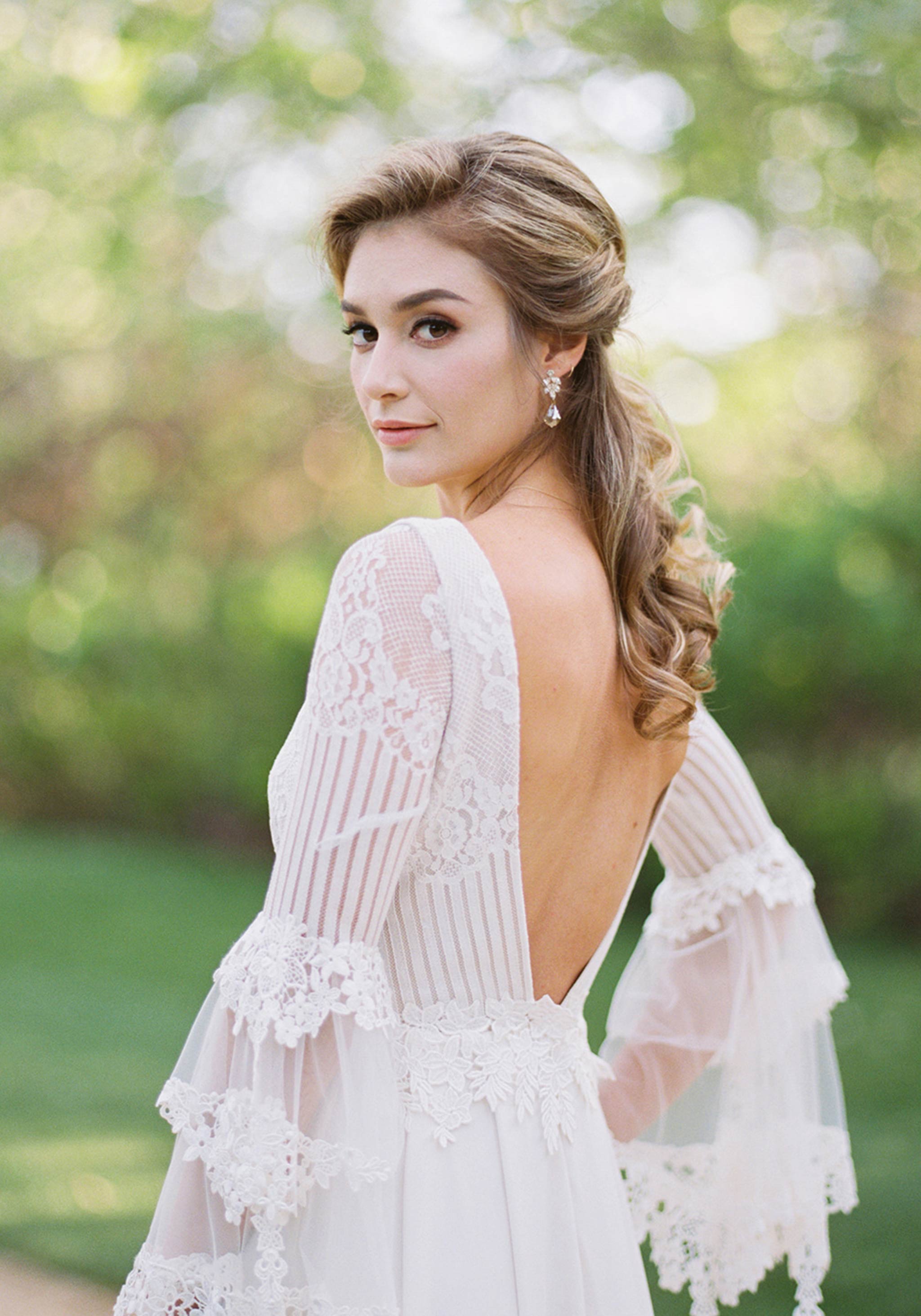 Back view of Sauvignon A-line wedding dress