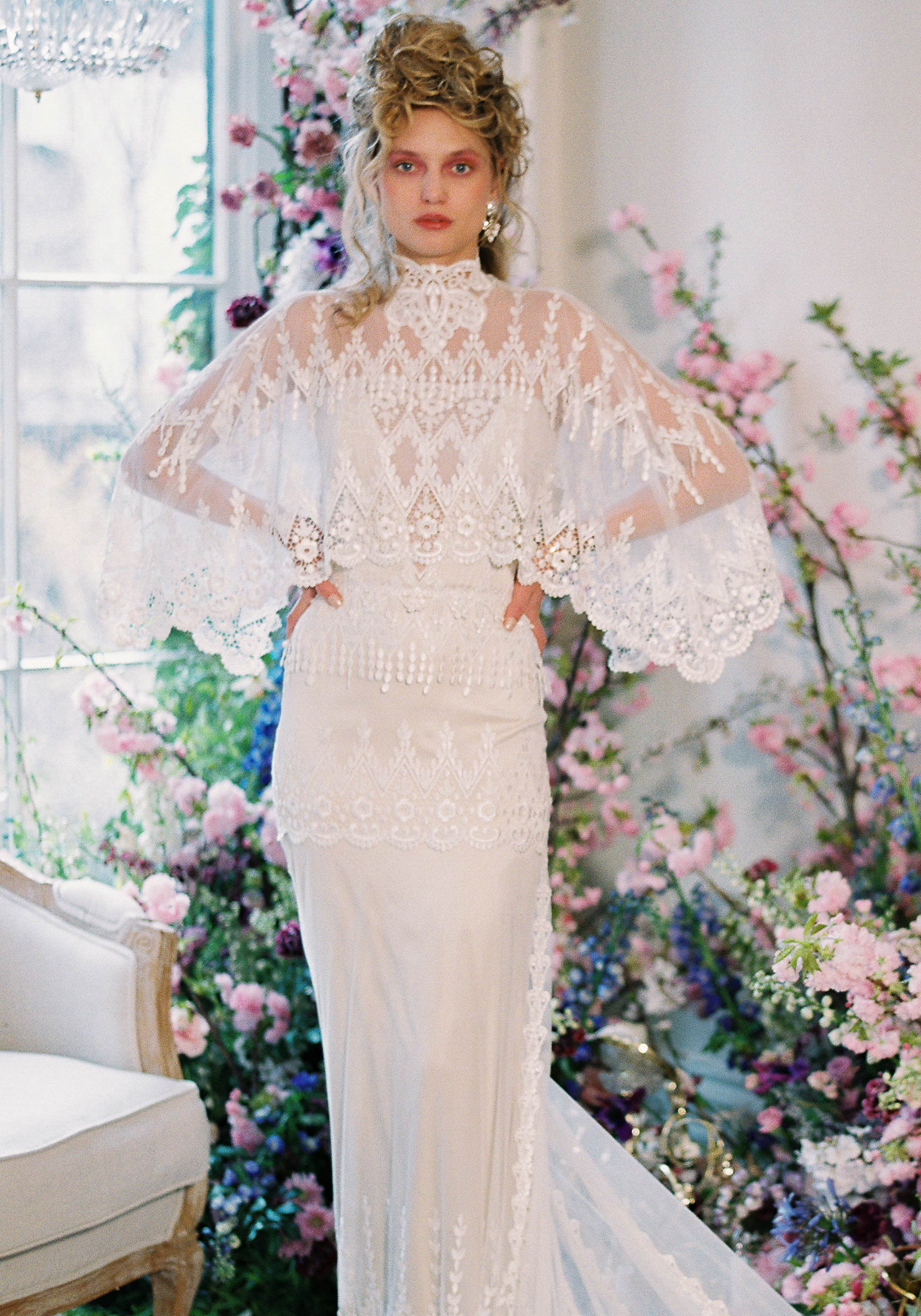 capelet dress wedding Vicky Bridal Capelet by Claire Pettibone