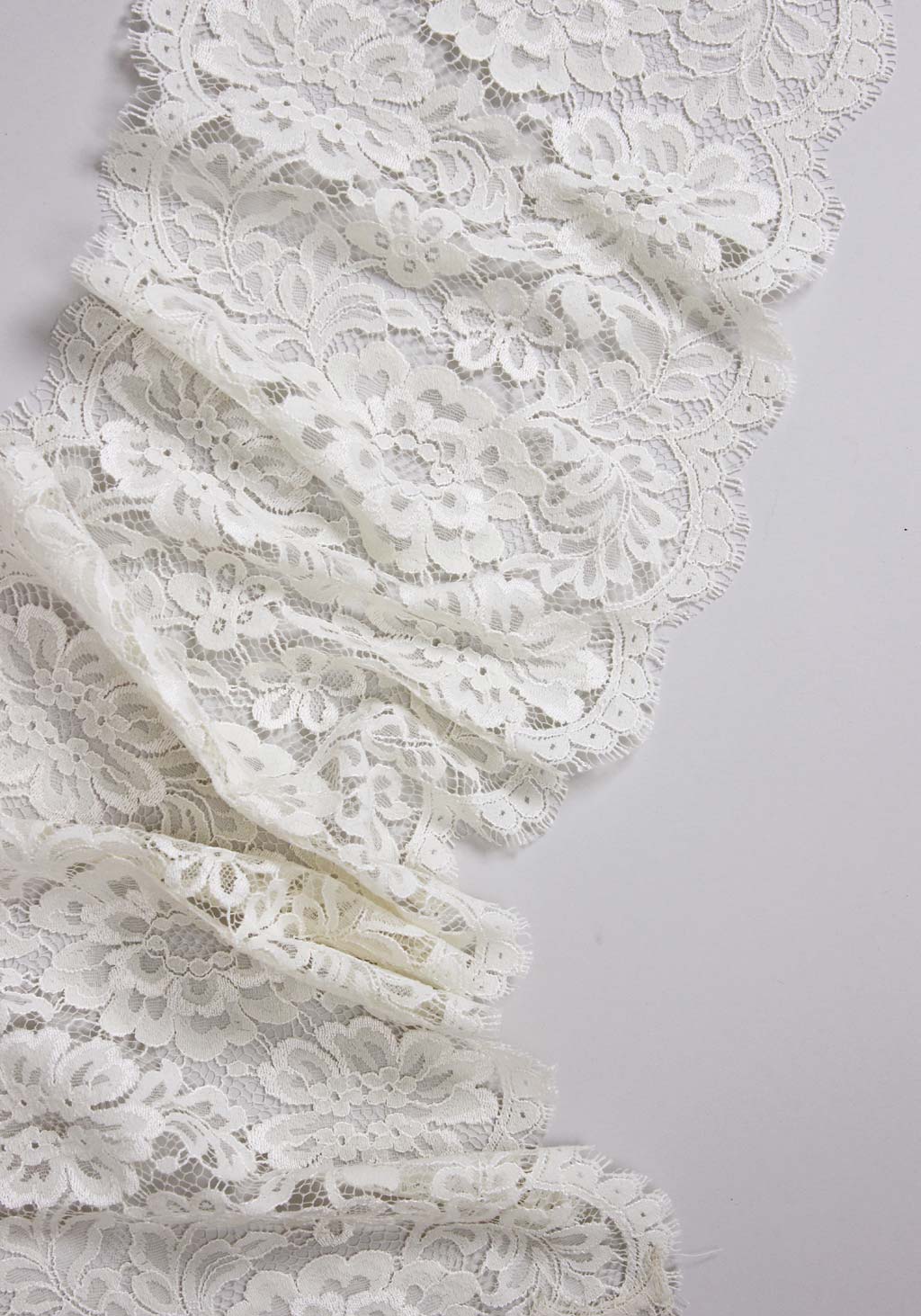 Off White Eyelet Cotton Lace Fabric Scalloped Edge Cotton Fabric By the  Yard