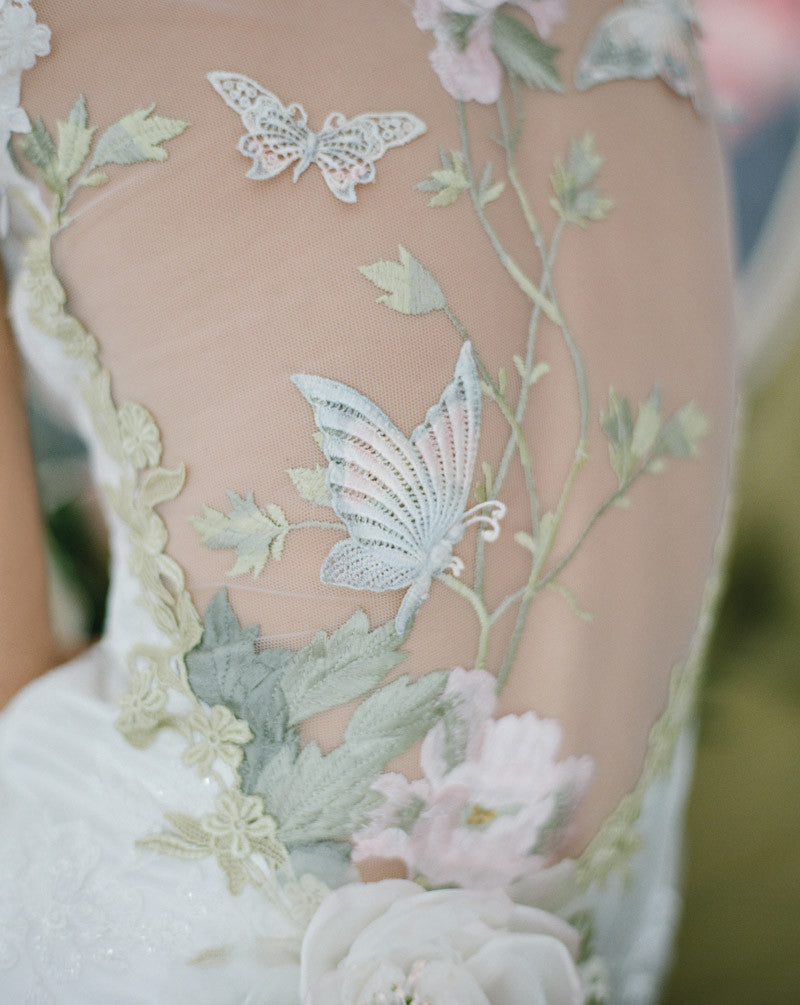 Papillon - Wedding Dress by Claire Pettibone back detail