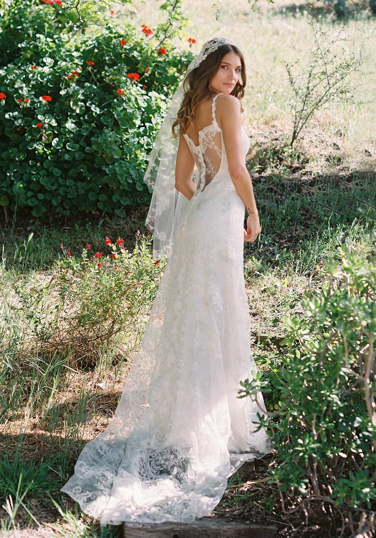 Santa Monica Embroidered Fit and Flare Wedding Gown Santa Monica Embroidered Fit and Flare Wedding Gown
