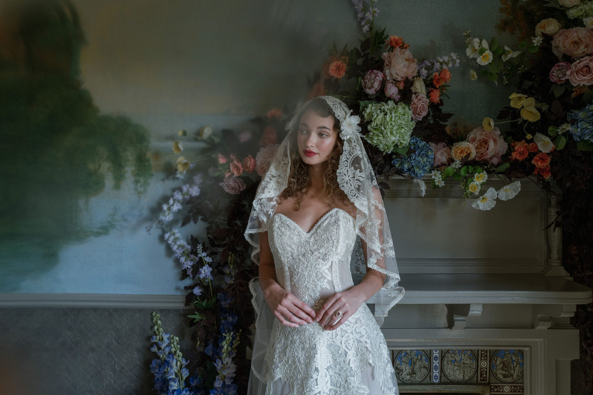 Claire Pettibone Bride in Bridal Suite at Beringer Vineyards