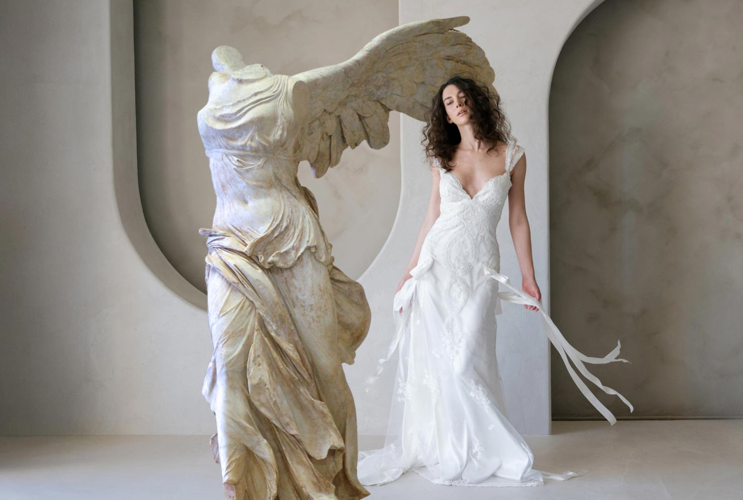 Art & The Wedding Dress Winged Victory and Gwendolyn Wedding Dress