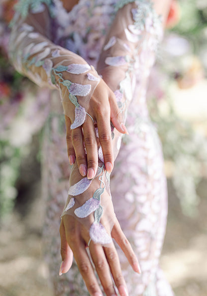Sleeve detail on the Fujiblossom Colorful wedding dress
