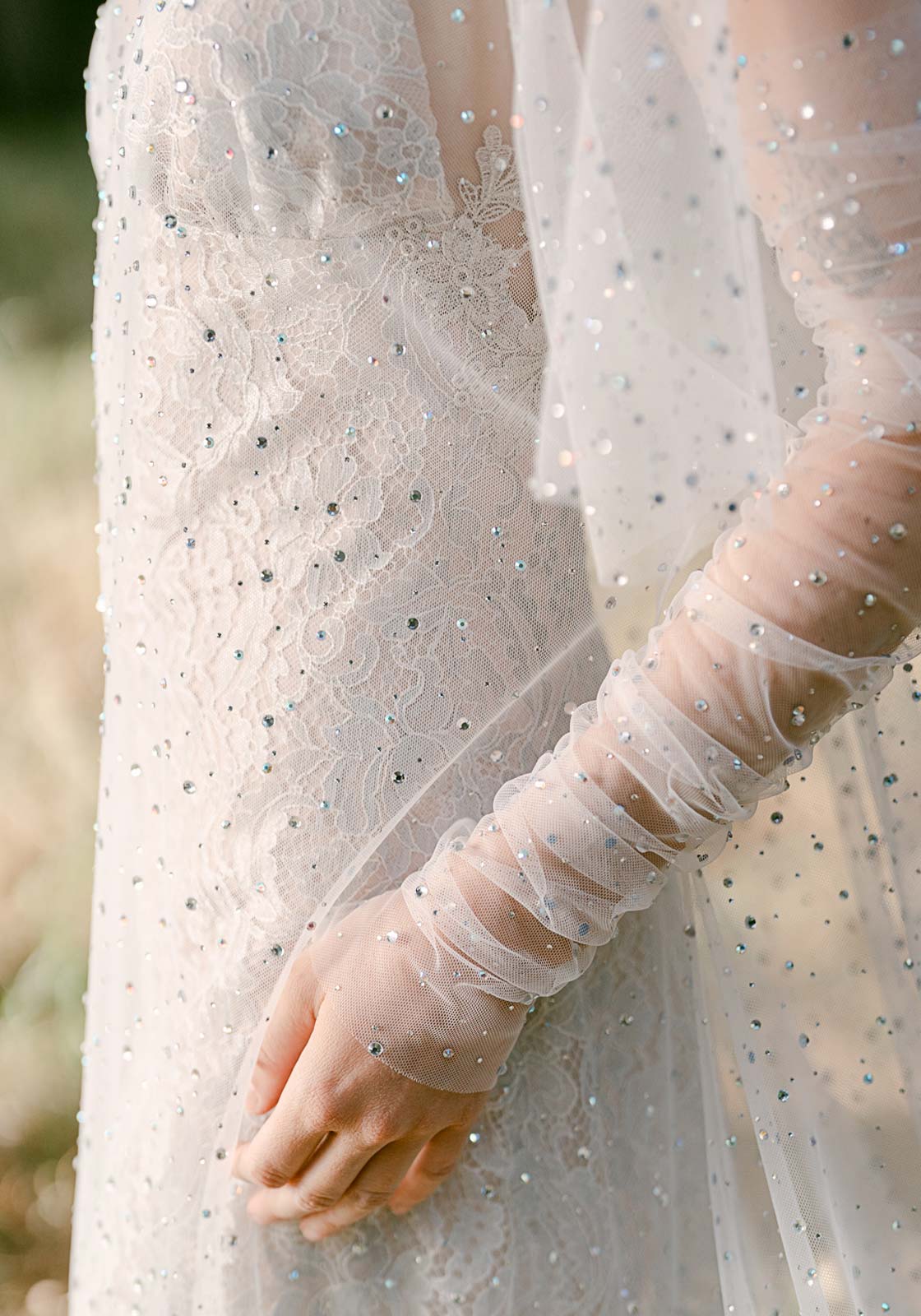 Sleeve Detail on the Mist Wedding dress