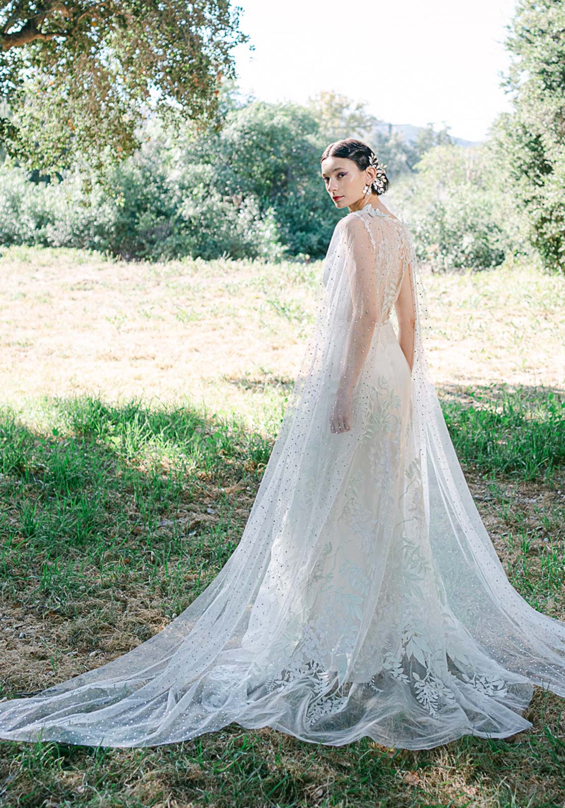 Willowyn Wedding Dress with Dragonfly Cape Wedding Sleeves