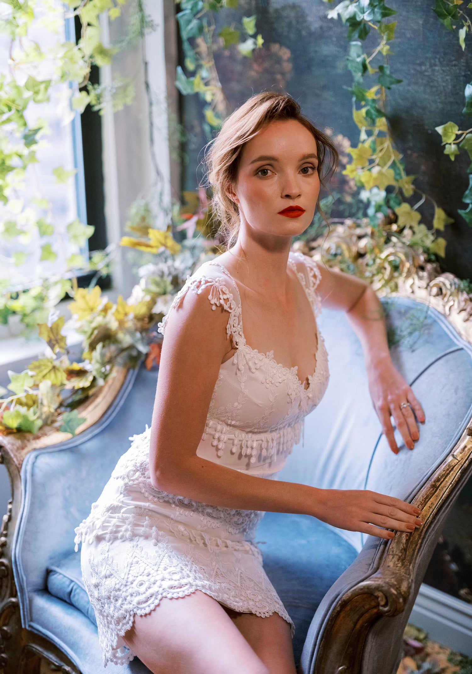 Vintage Inspired Lace Sheer Back Cocktail Dress by Claire Pettibone