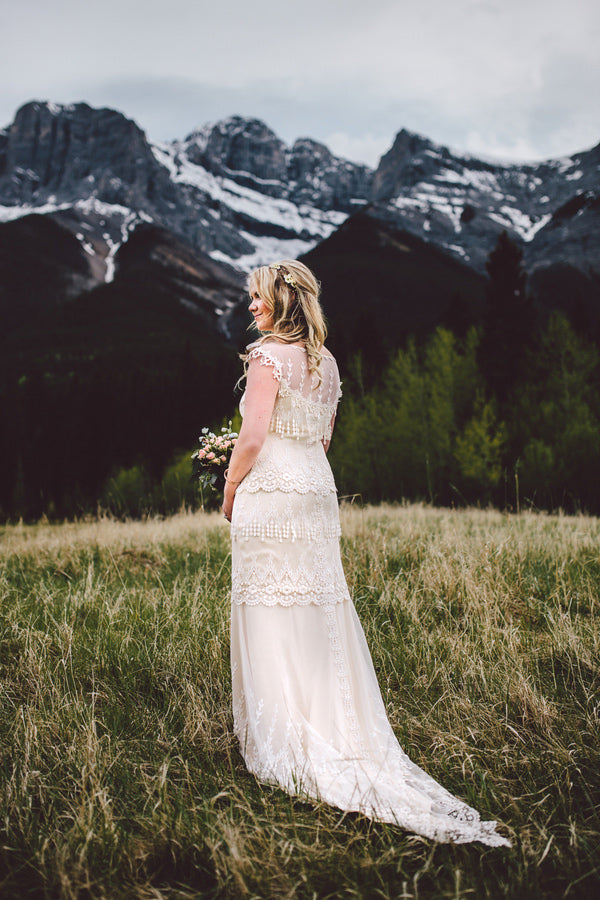 Kristene mermaid style wedding dress by Claire Pettibone