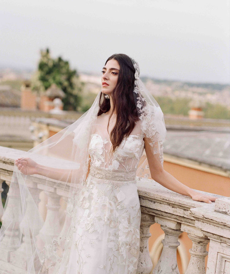 Chloris Floral Lace and Silk Wedding Dress by Claire Pettibone – Claire ...