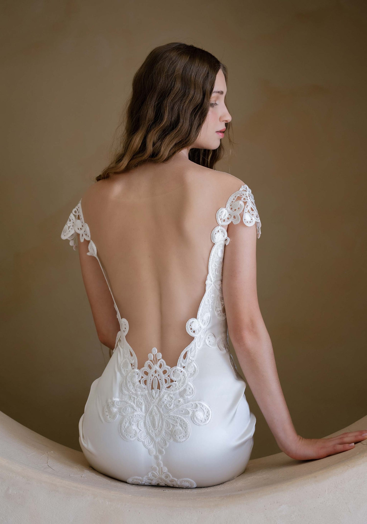 Soliloquy Silk Wedding Gown Elegant Off-the-Shoulder Bridal Dress Soliloquy Silk Wedding Gown Elegant Off-the-Shoulder Bridal Dress