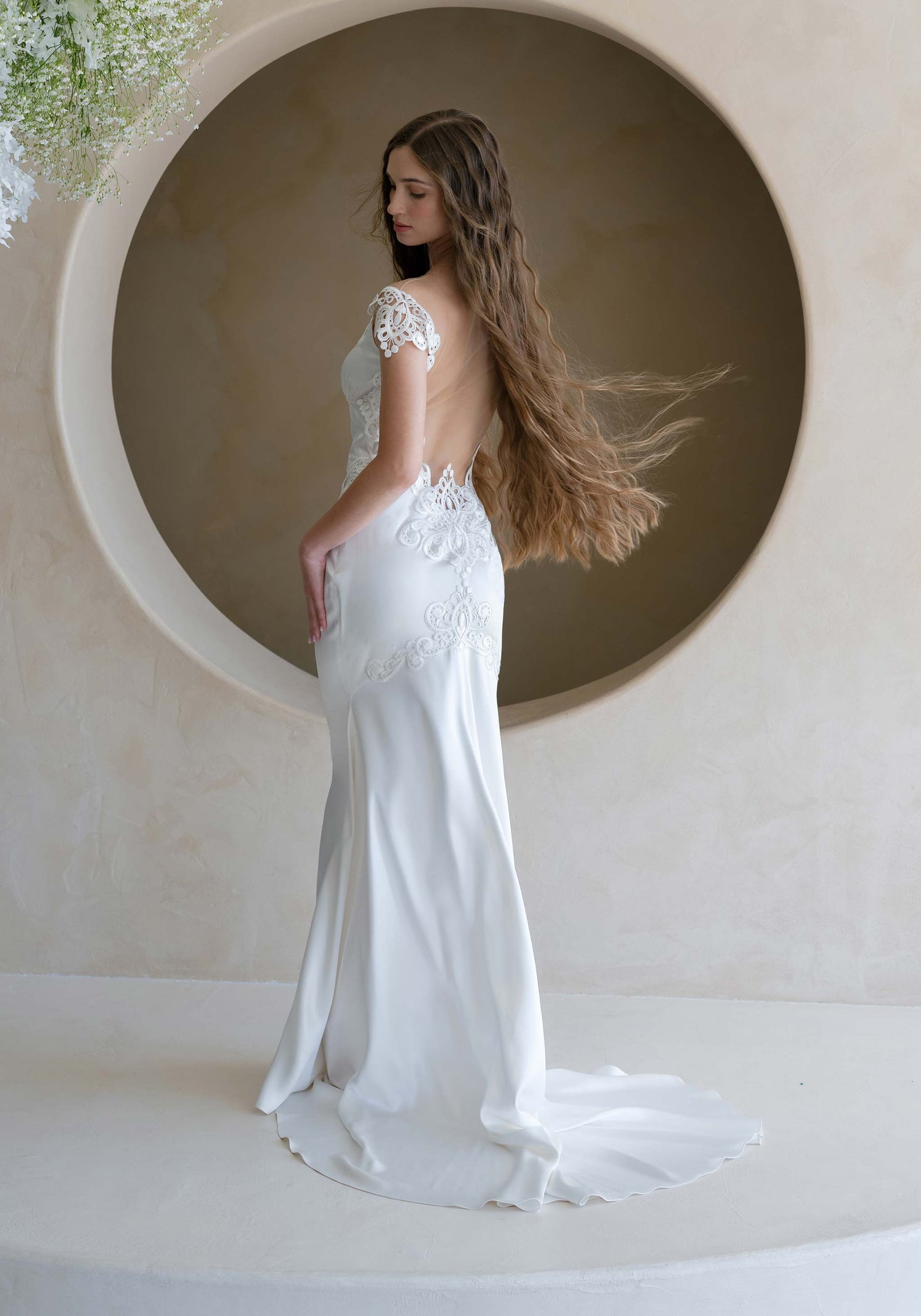 Soliloquy Silk Wedding Gown – Elegant Off-the-Shoulder Bridal Dress Soliloquy Silk Wedding Gown – Elegant Off-the-Shoulder Bridal Dress