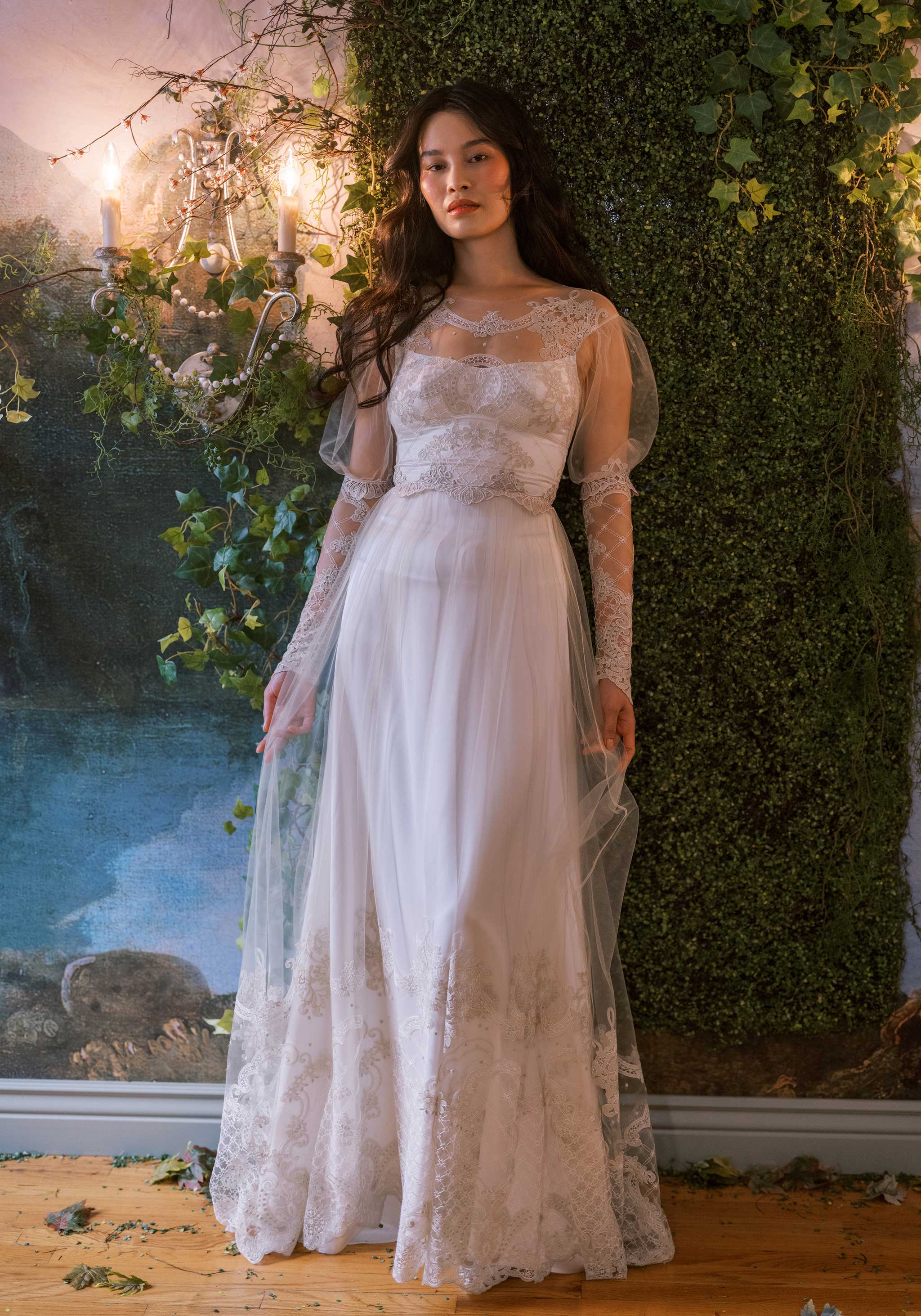 Vintage Style Embroidered Wedding Dress