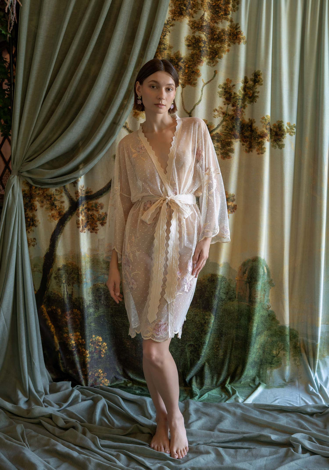 Promise Embroidered Kimono Robe