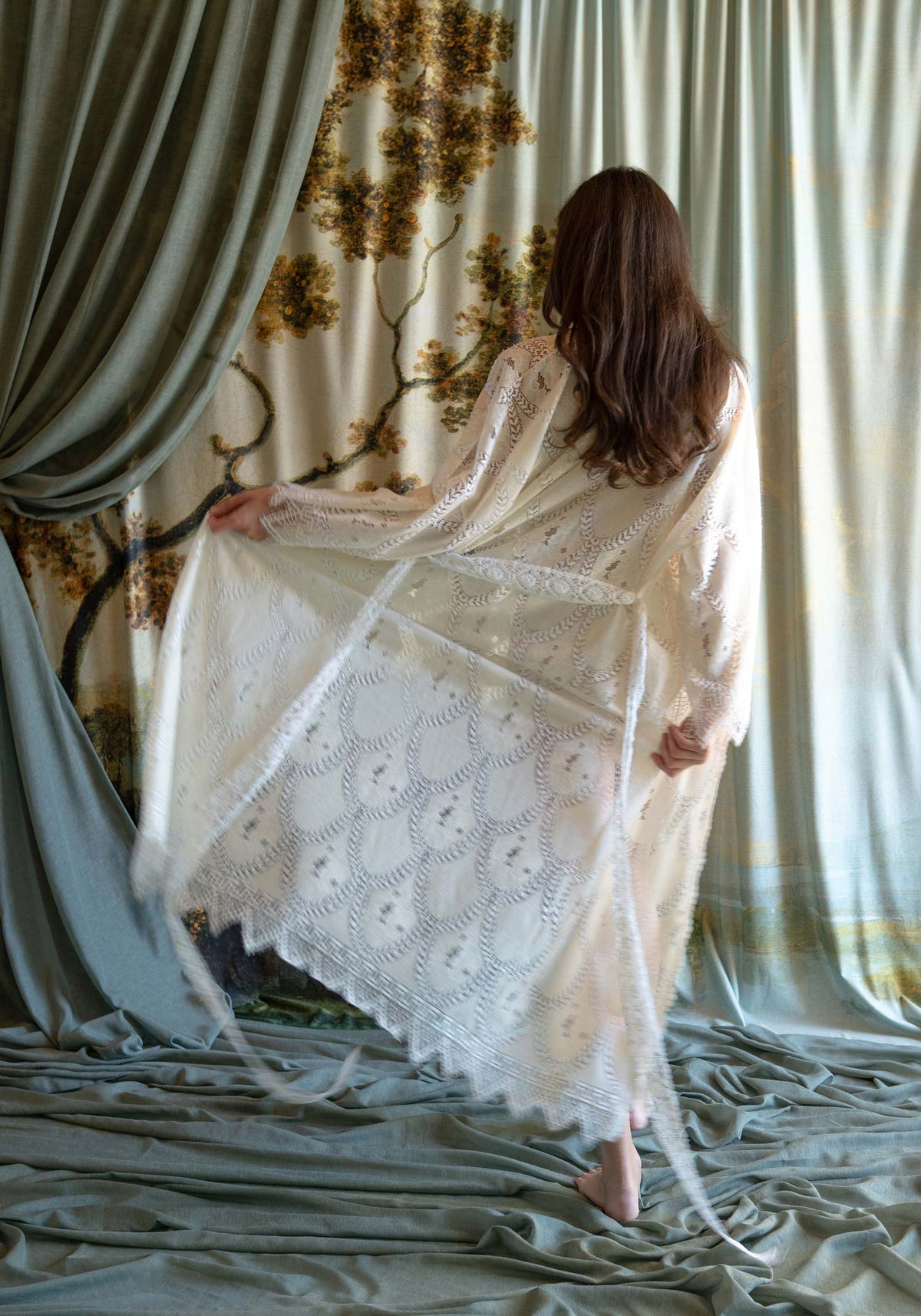 Toscana Boho Lace Kimono Robe