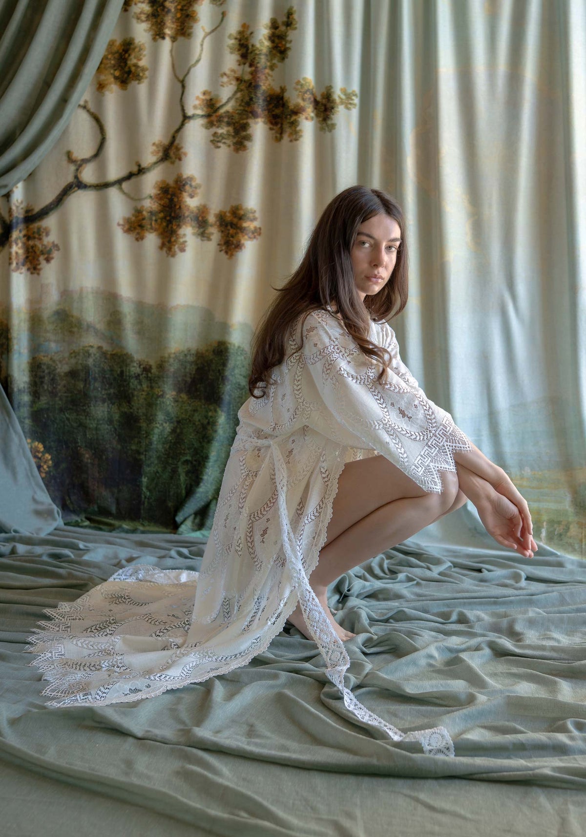 Toscana Boho Lace Kimono Robe