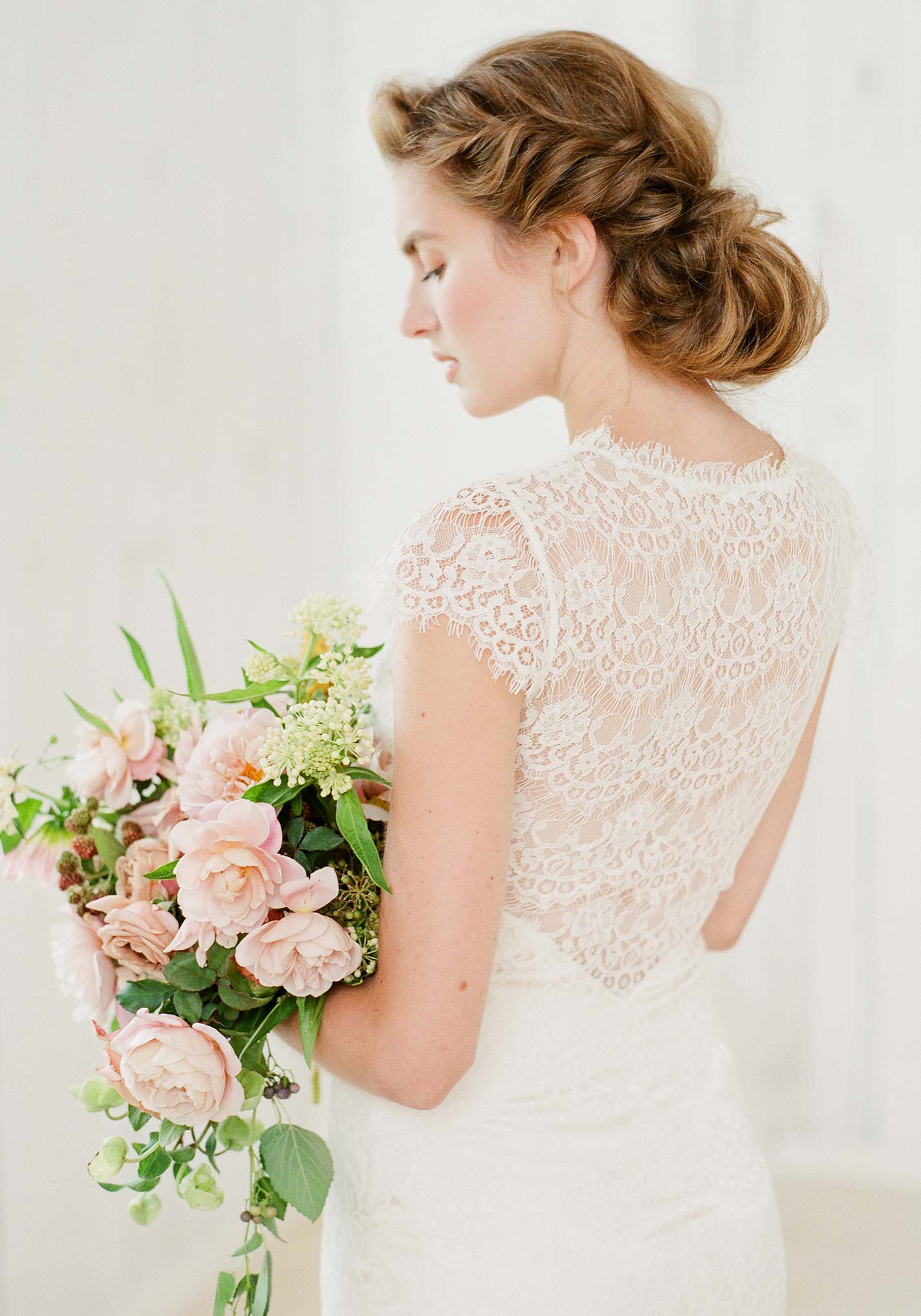 Illusion back of Estelle Fit and Flare Wedding dress