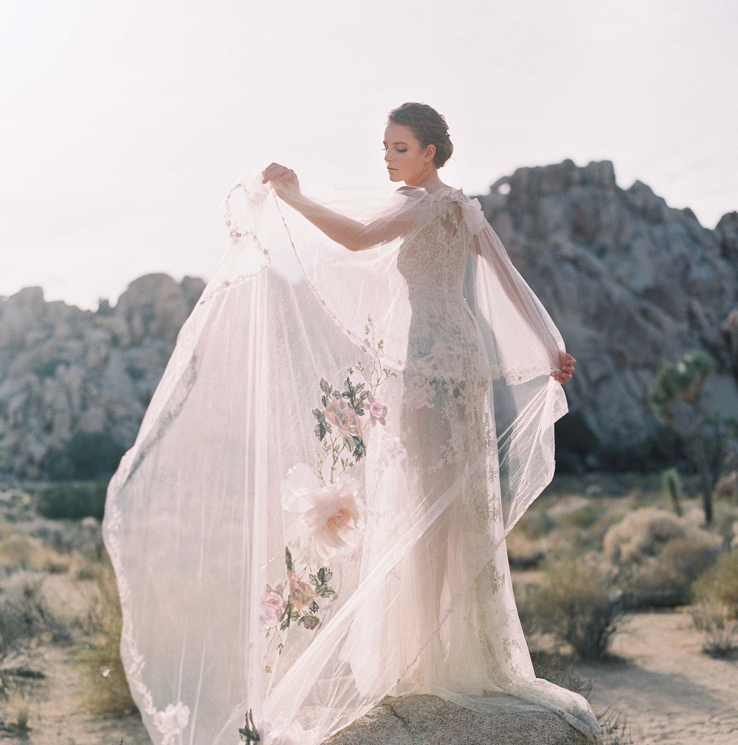 Desert Rose Wedding Dress Luxurious Lace and Embroidery