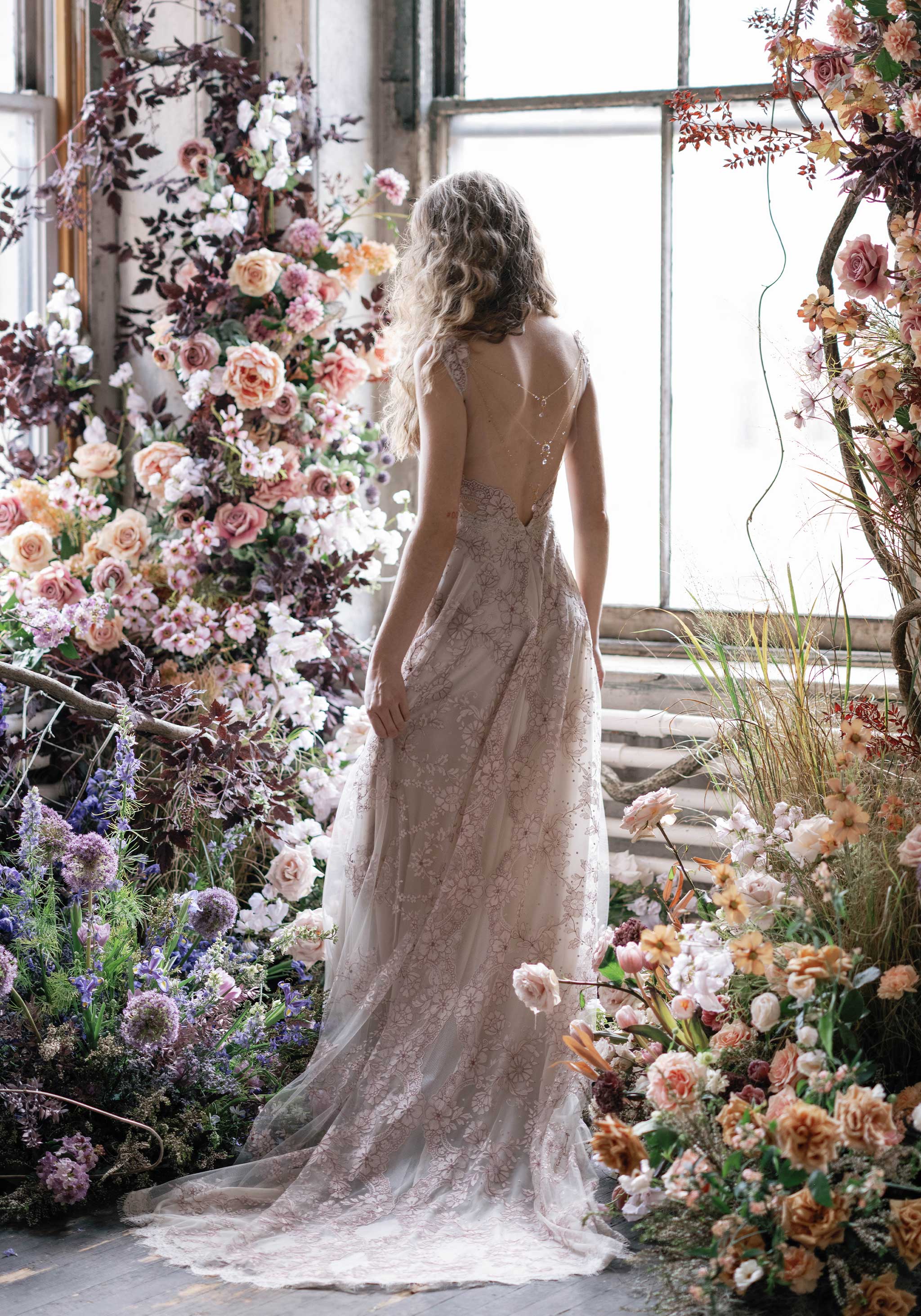 Amethyst wedding dress designed by Claire Pettibone