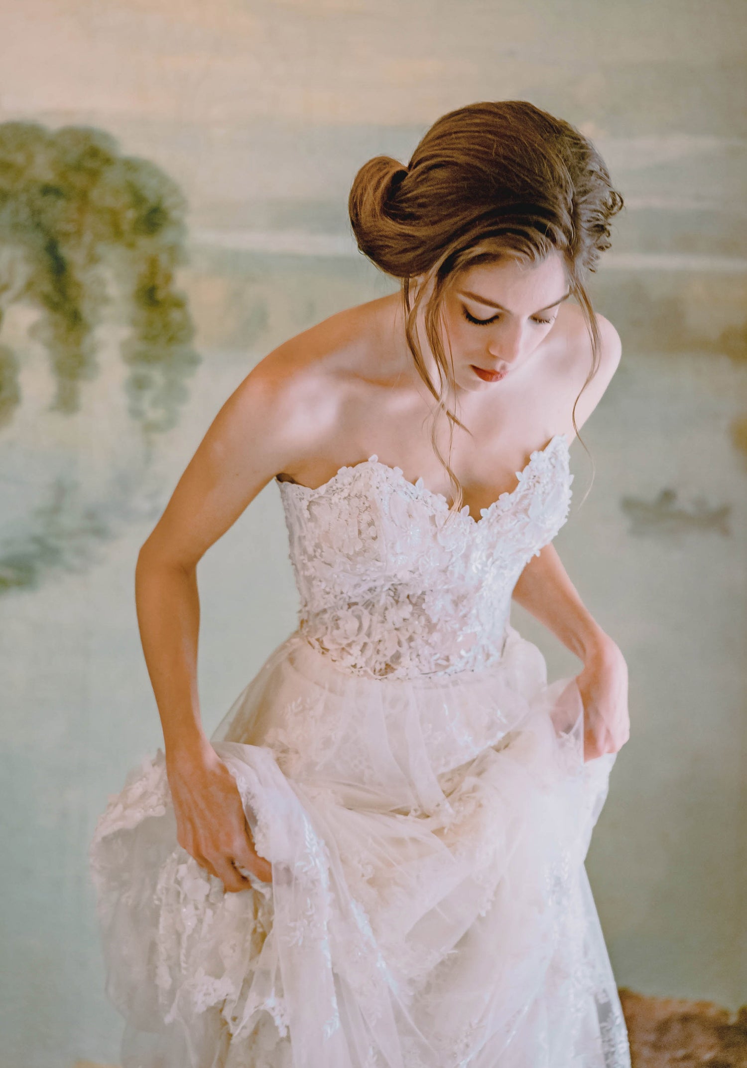 strapless wedding dresses with diamonds and lace
