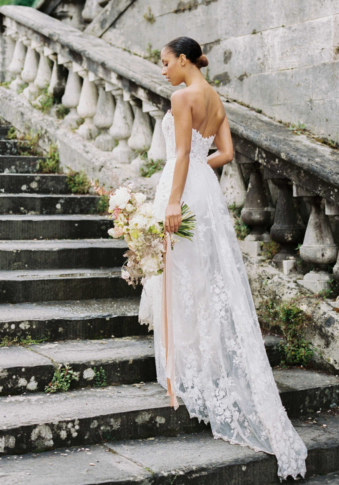 V-neck Lace Top Long Wedding Dresses, Long Sleeves Wedding Dresses, Br –  ClaireBridal