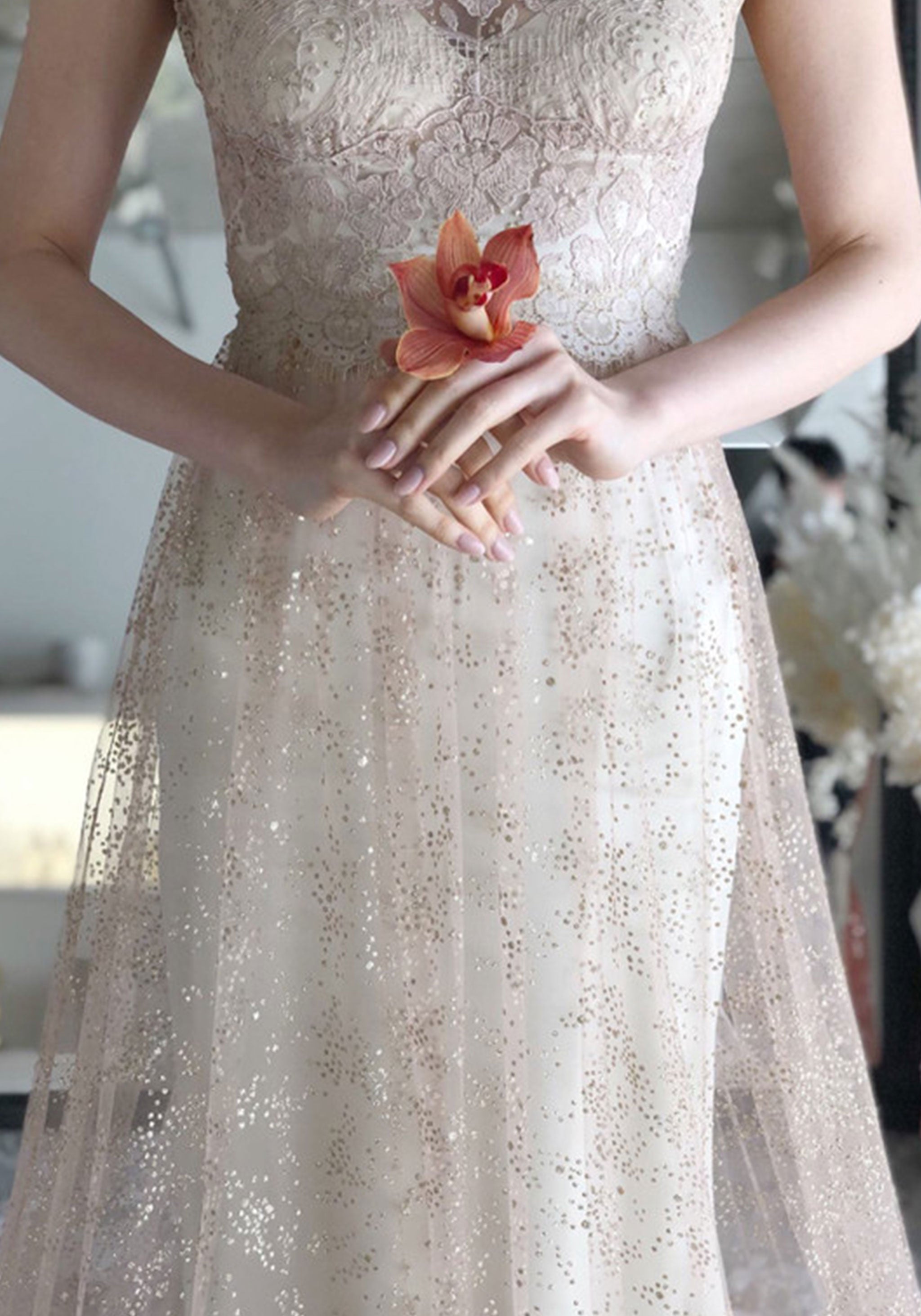 Aurora Rose Gold Sample Bridal Gown for Sale – Claire Pettibone Design ...