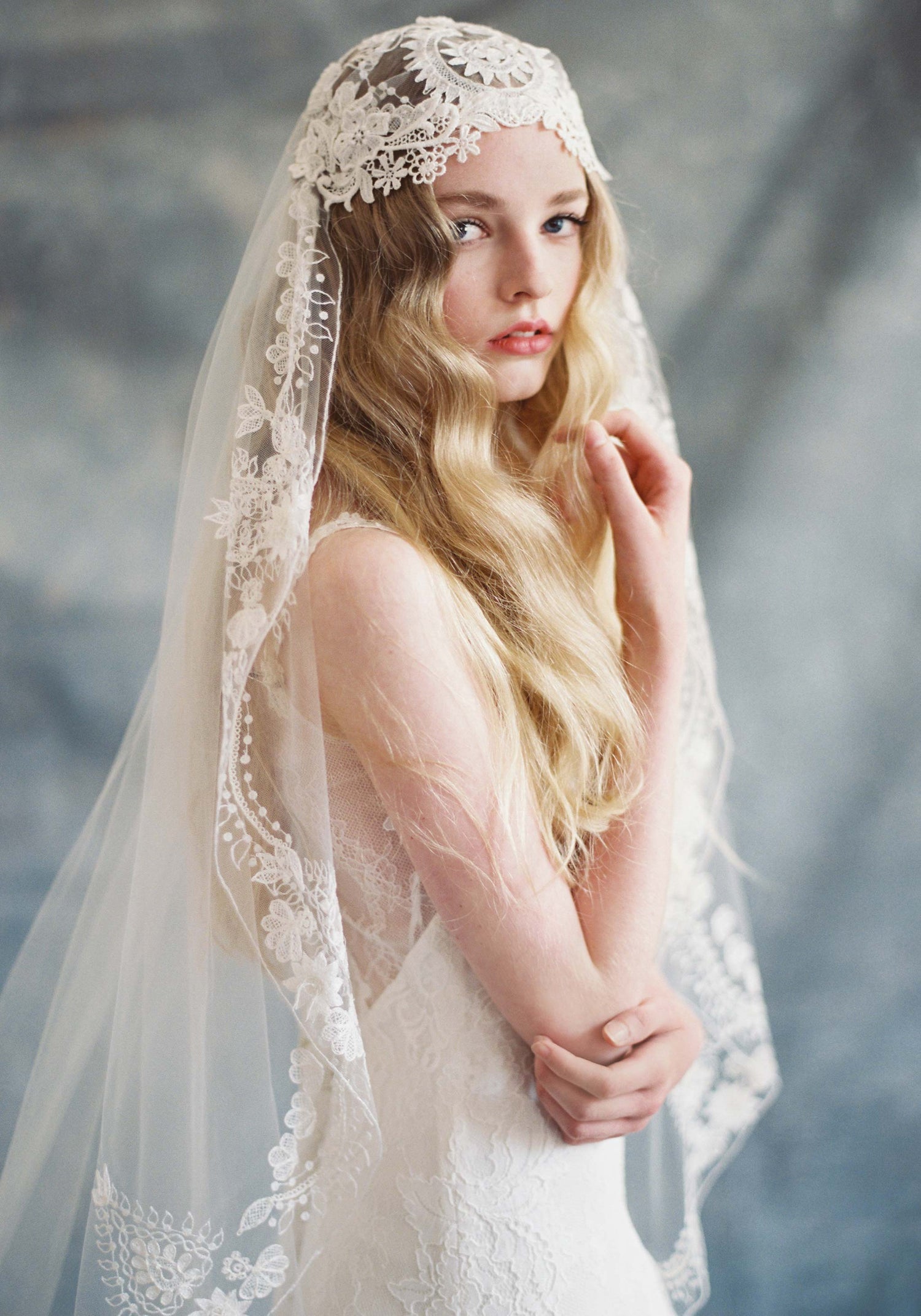 Lace Fingertip Wedding Veil, White / Off White / Ivory Bridal Veil